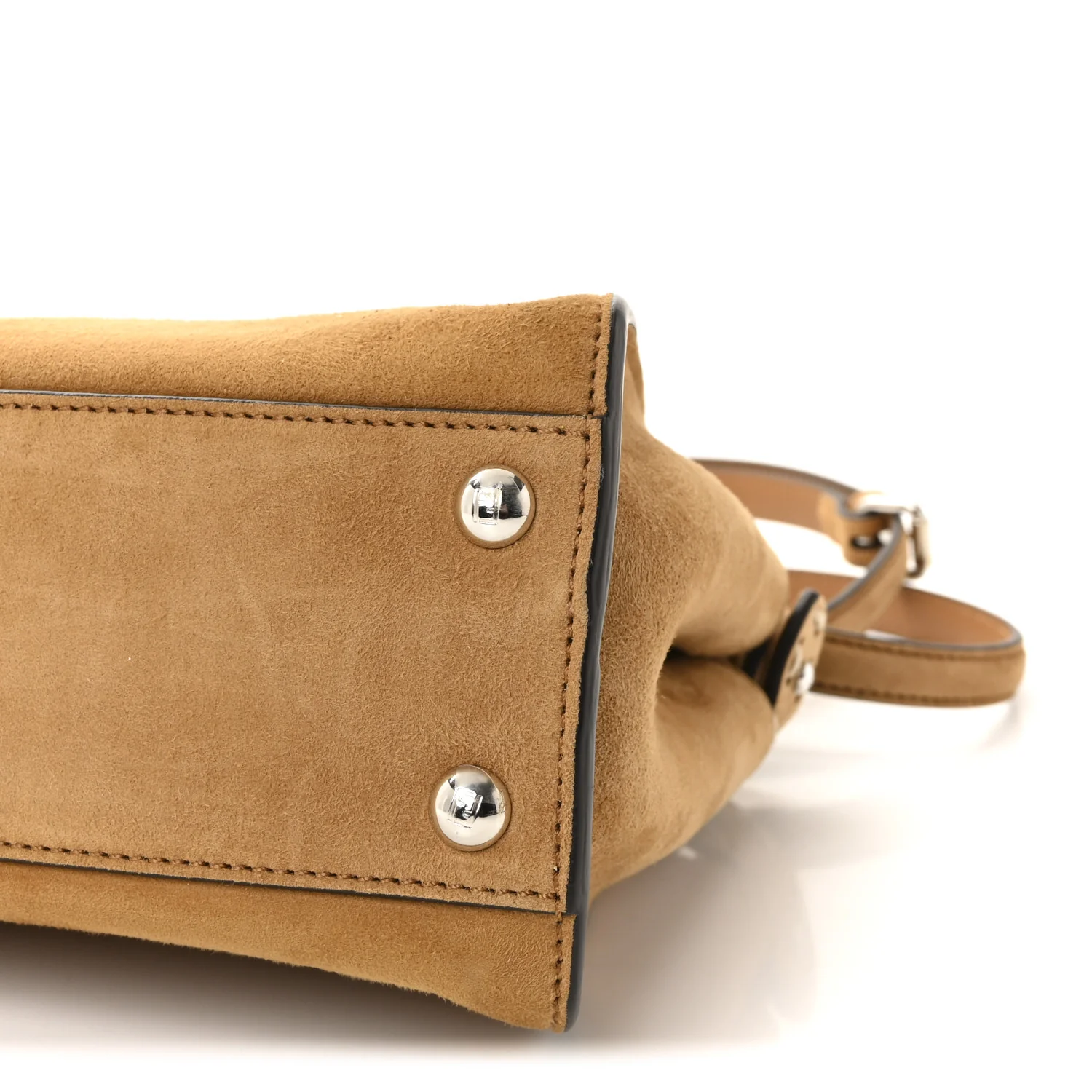 Suede FF Mini Peekaboo Iconic Satchel Marrone - Image 9