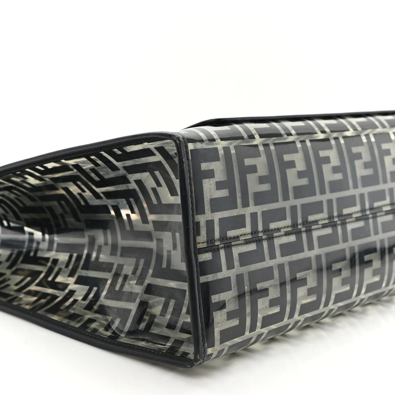 TPU FF Vitello Century Plexiglass Medium Runaway Shopper Tote Black - Image 8
