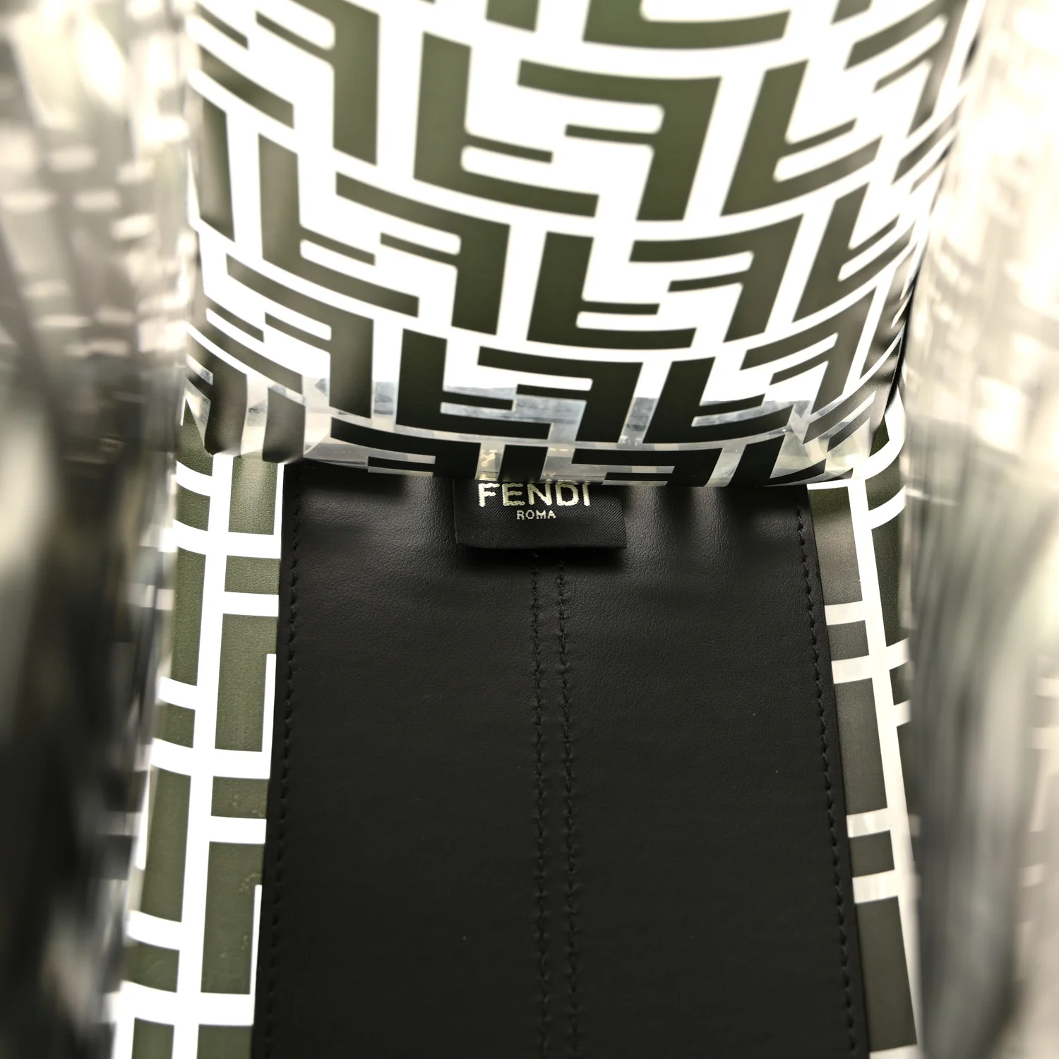 TPU FF Vitello Century Plexiglass Medium Runaway Shopper Tote Black - Image 6