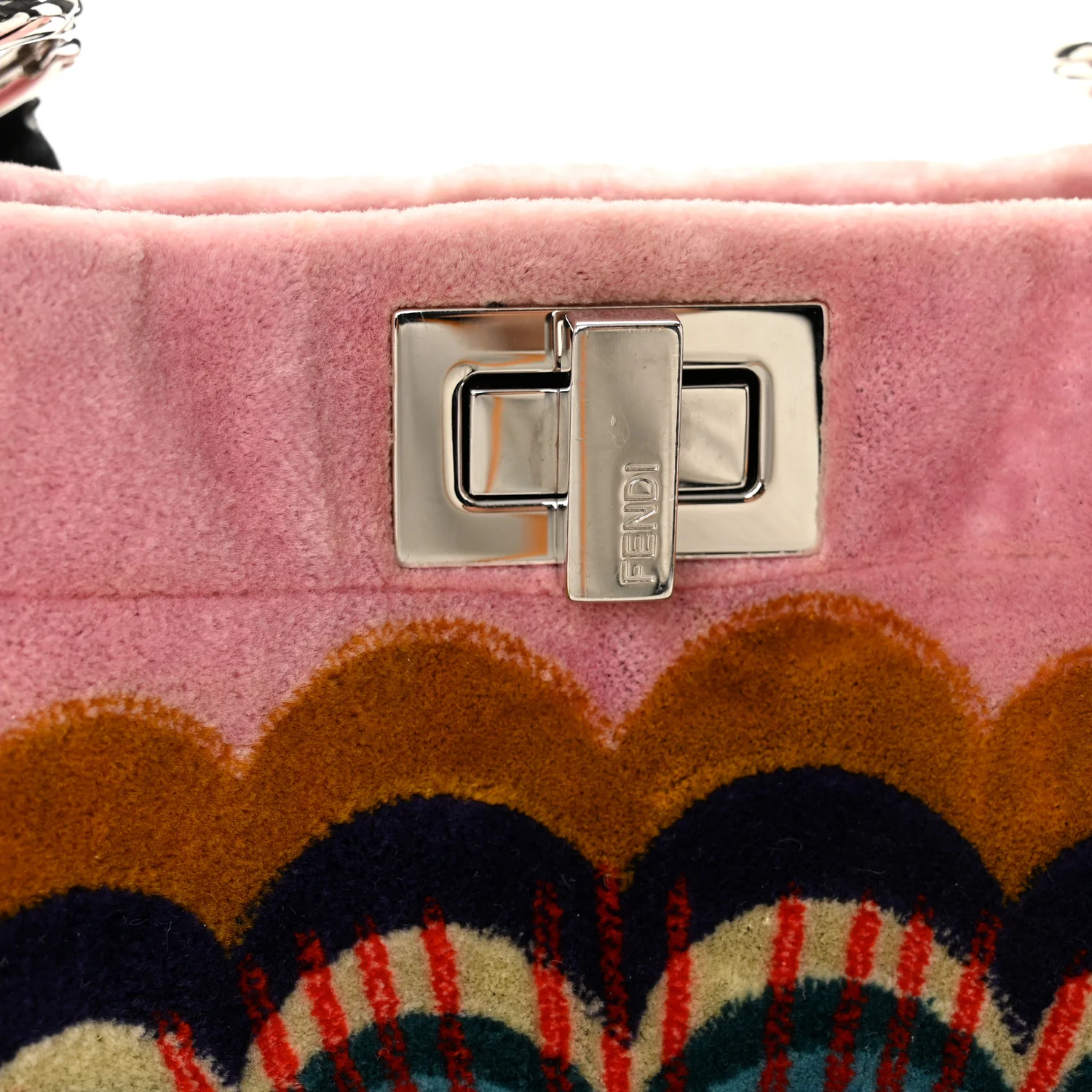 Velvet Embroidered Mini Peekaboo Iconic Satchel Black Multicolor - Image 14