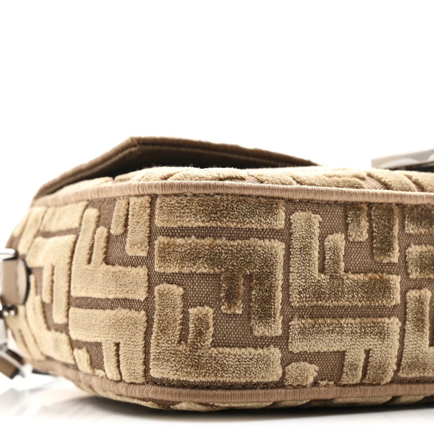 Velvet Jacquard Crystal FF Baguette Cappuccino - Image 10