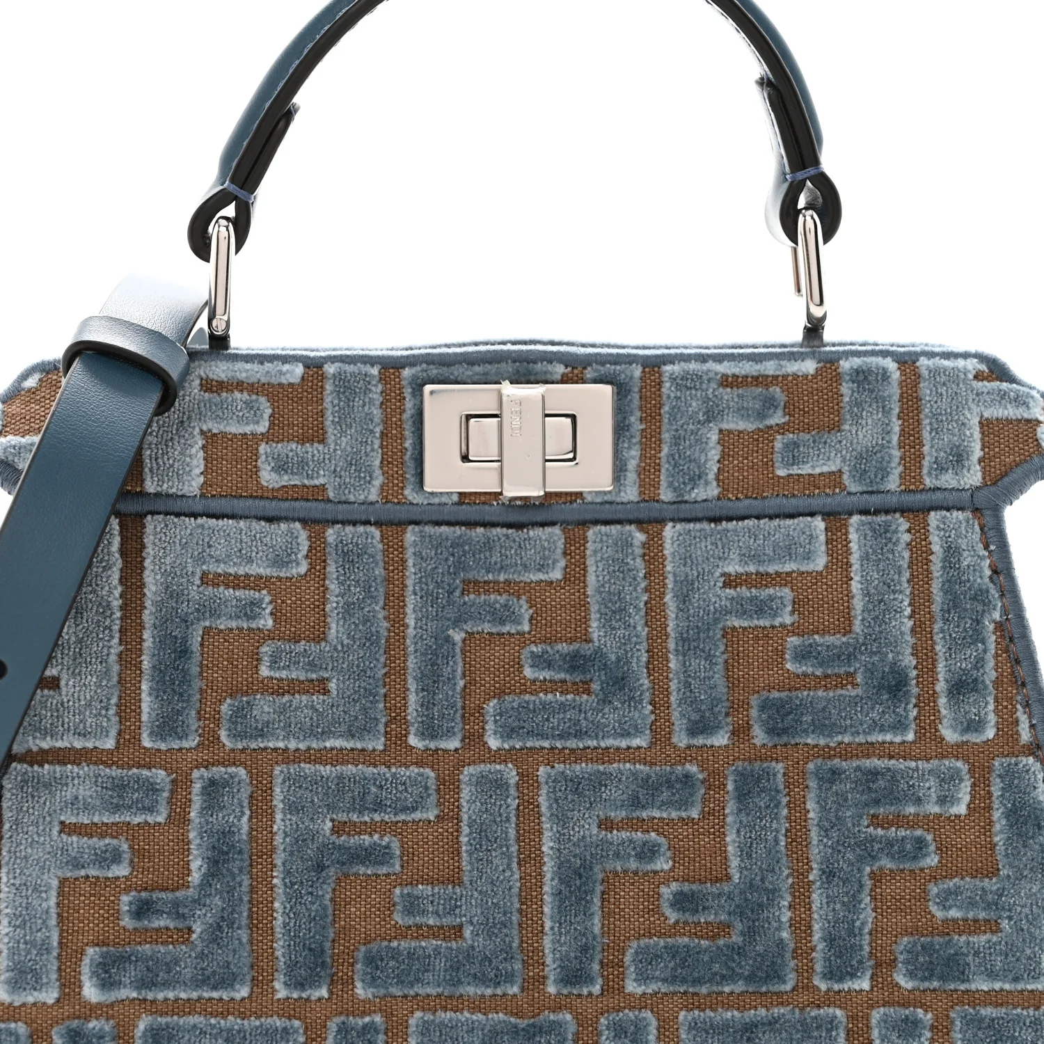 Velvet Jacquard FF Small Peekaboo I SEE U Satchel Anice - Image 7