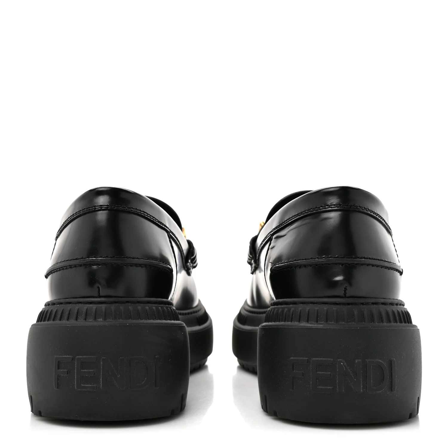 Vitello Abrasivato Fendigraphy 50mm Loafers 40.5 Black - Image 5