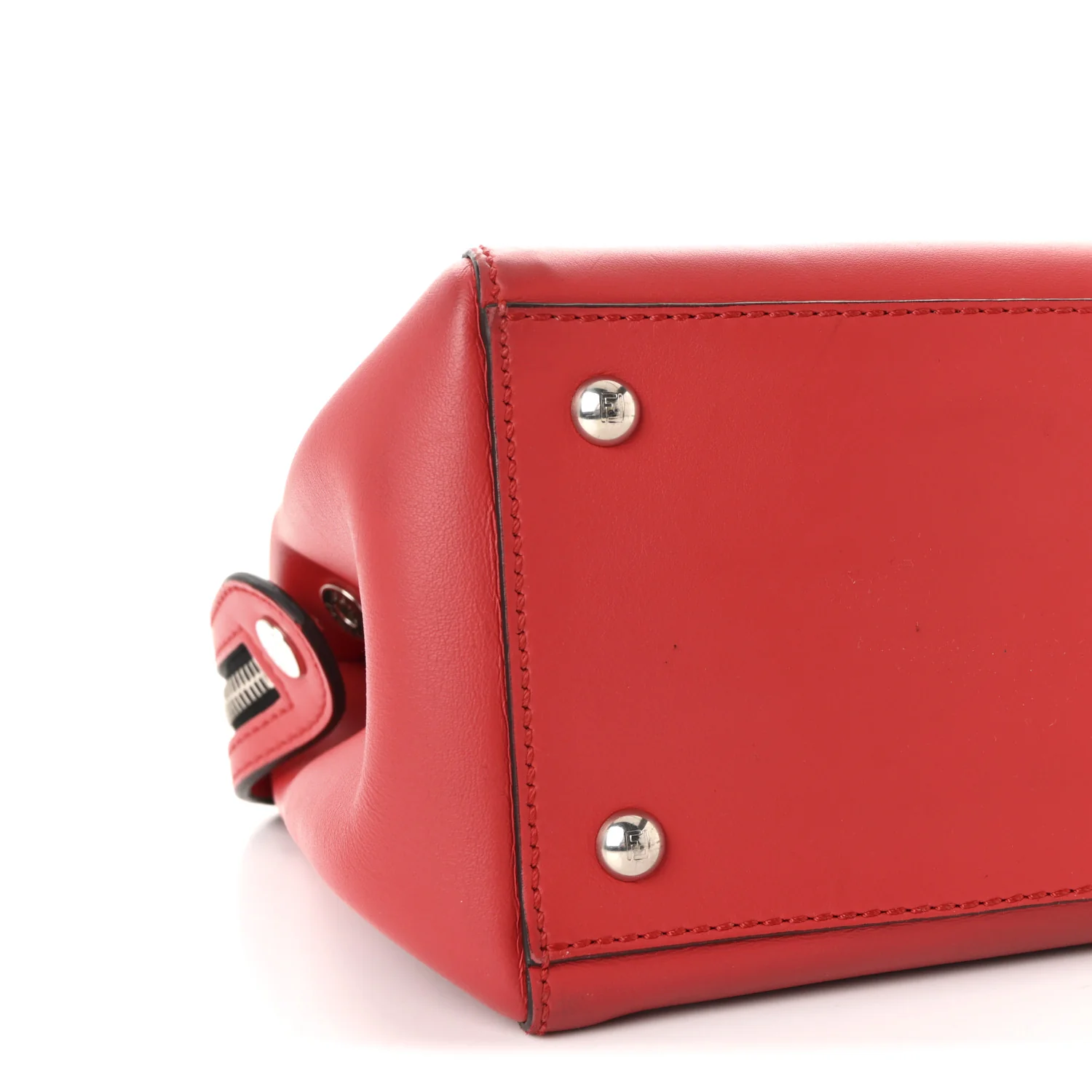 Vitello Baltico Dolce Shiny Nappa Lace Up DotCom Satchel Red - Image 9