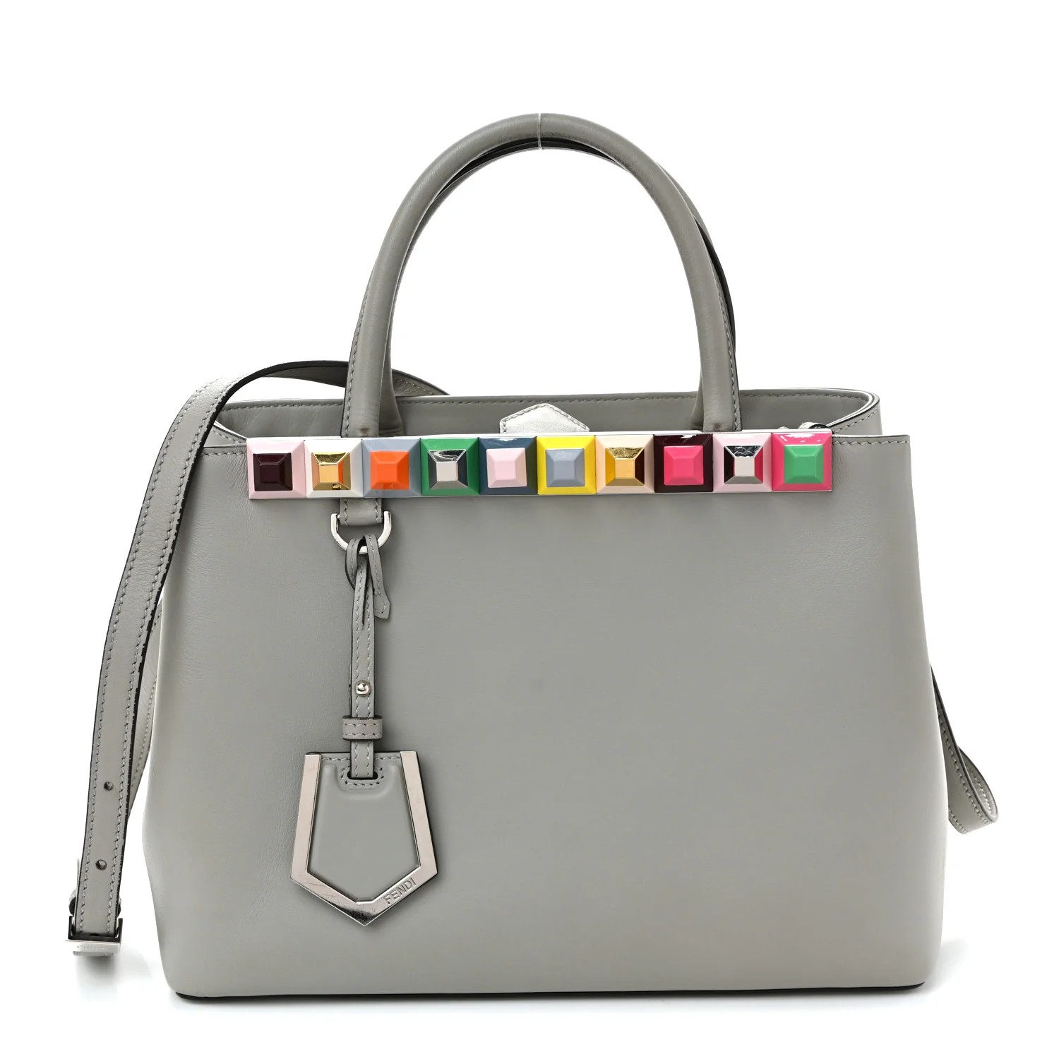 Vitello Baltico Dolce Studded Petite 2Jours Tote Ghiaccio Multicolor