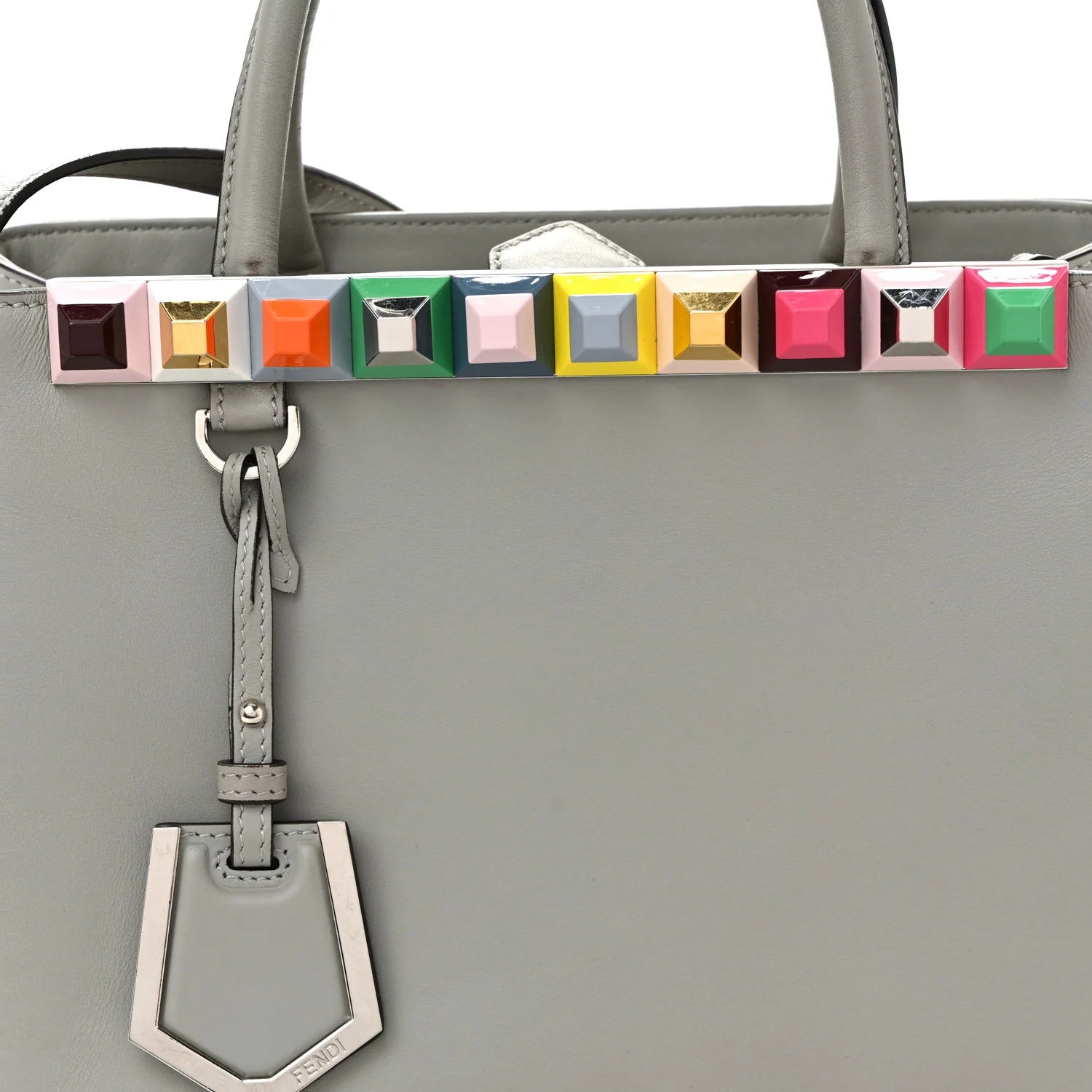 Vitello Baltico Dolce Studded Petite 2Jours Tote Ghiaccio Multicolor - Image 7
