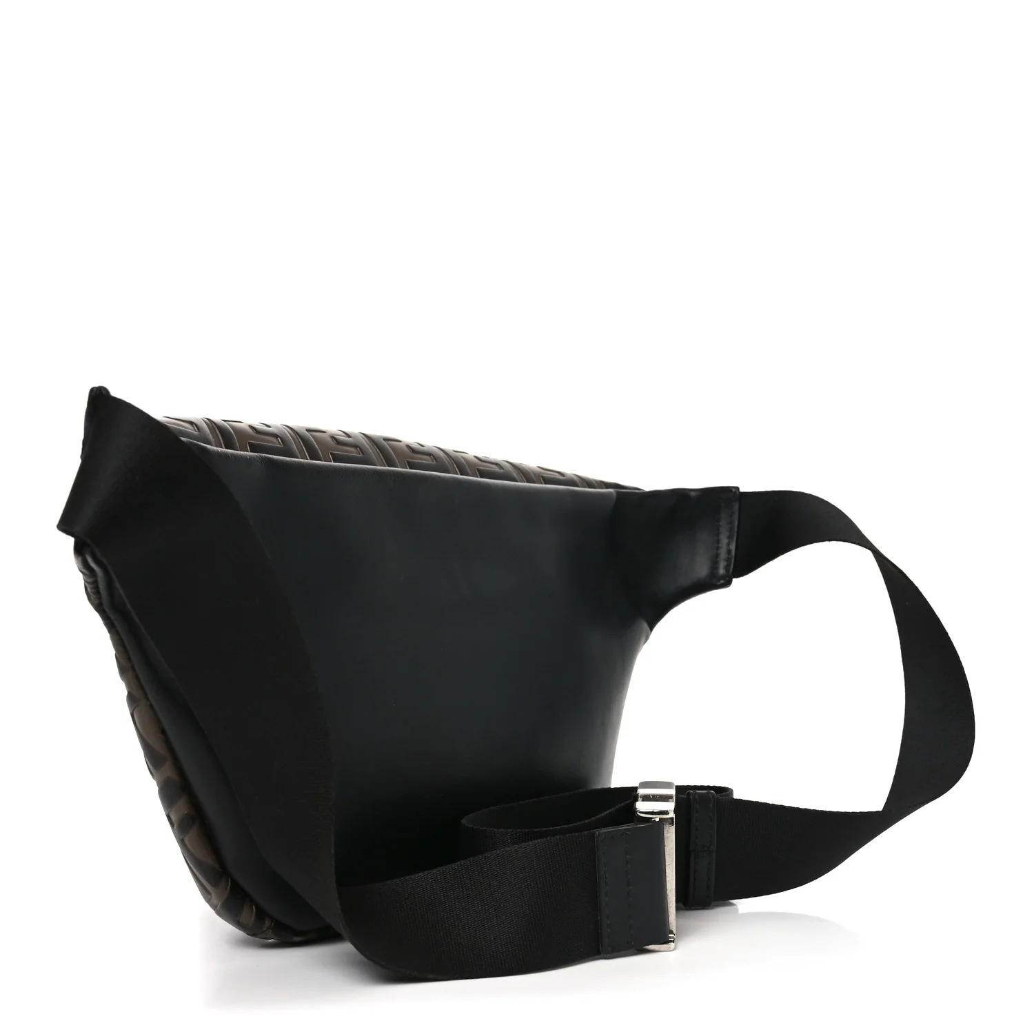 Vitello Century Bi-Color FF 1974 Embossed Belt Bag Maya Black - Image 3