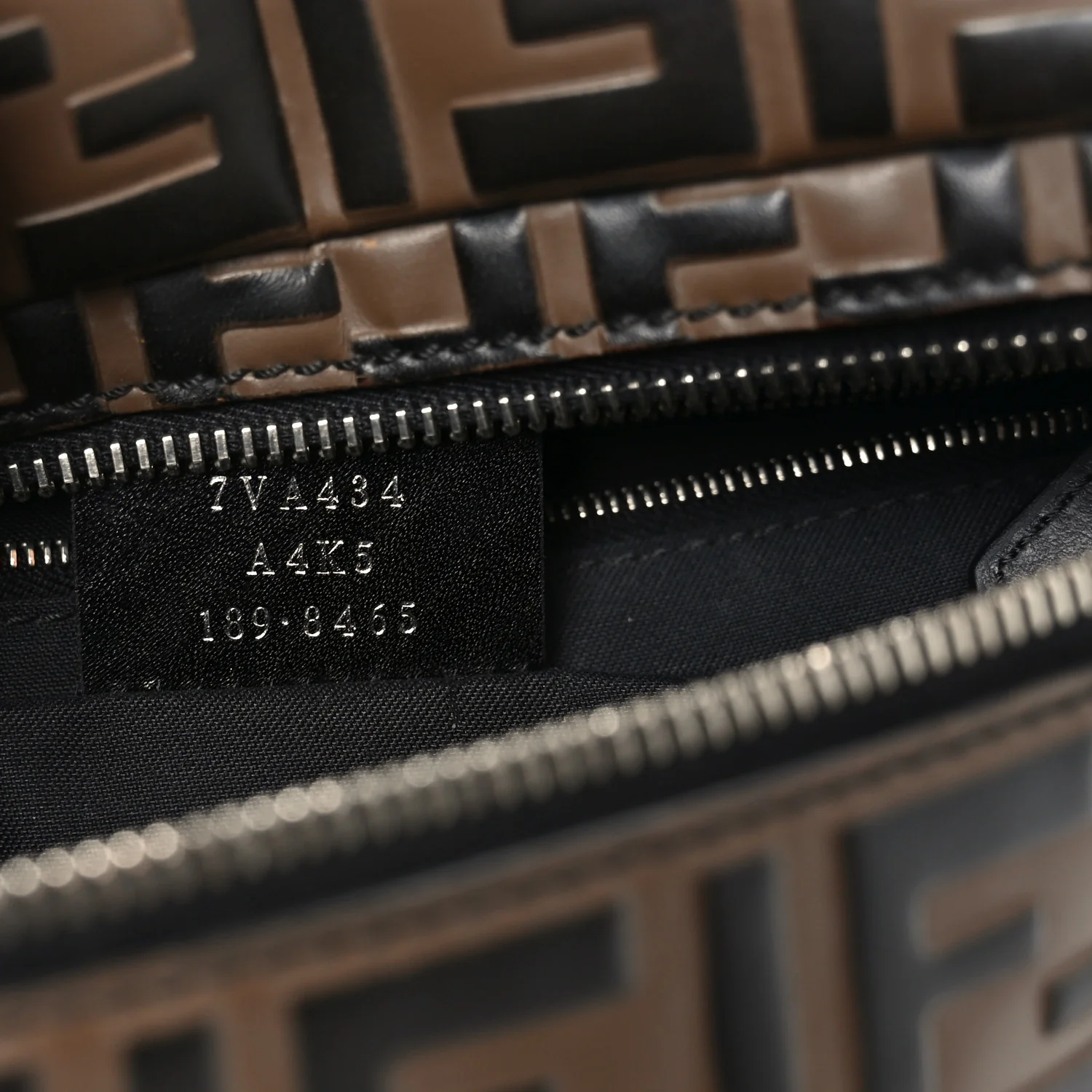 Vitello Century Bi-Color FF 1974 Embossed Belt Bag Maya Black - Image 7