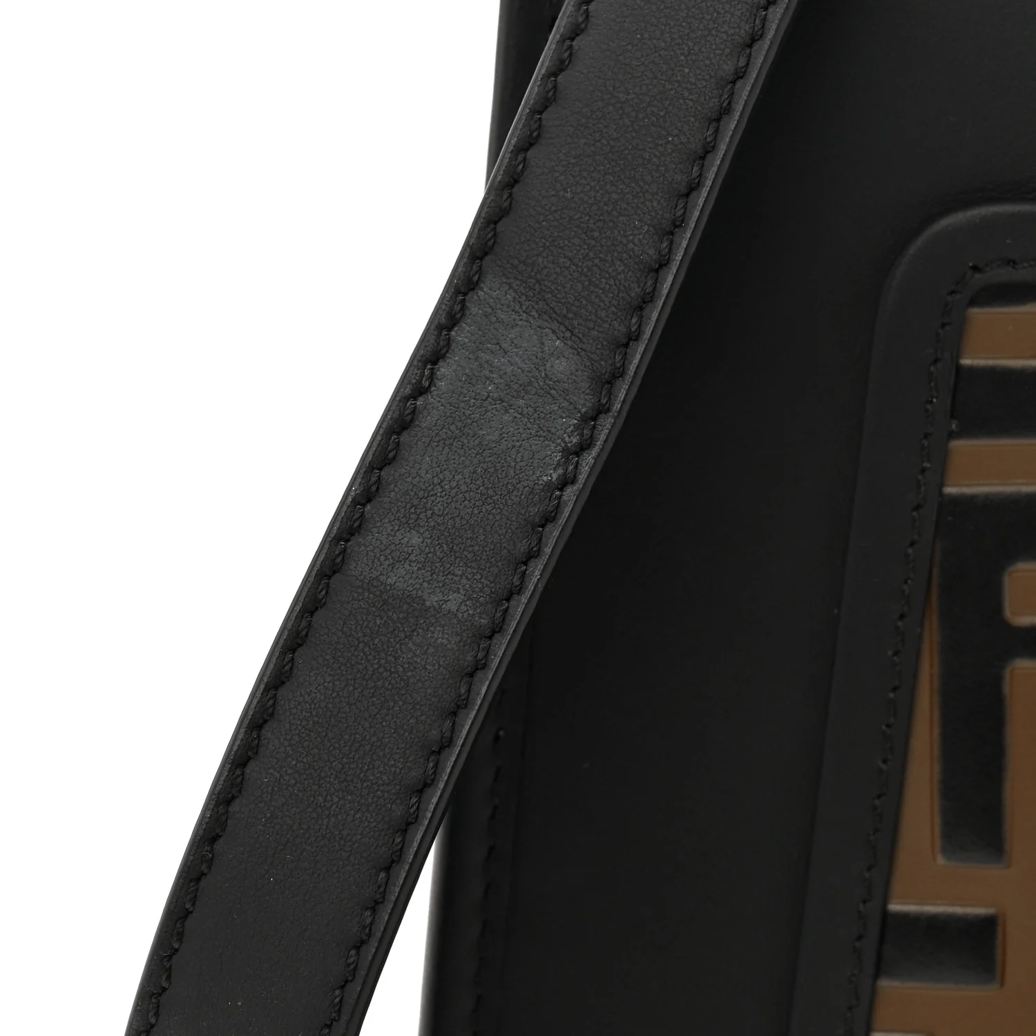 Vitello Century F is Fendi FF 1974 Embossed Small Runaway Satchel Black Maya - Image 12
