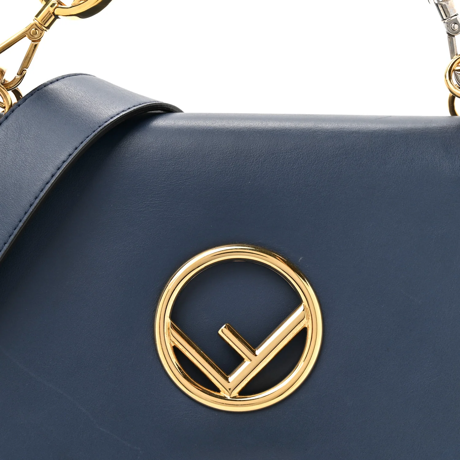 Vitello Century Opaco F is Fendi Kan I Shoulder Bag Blu Scuro - Image 8