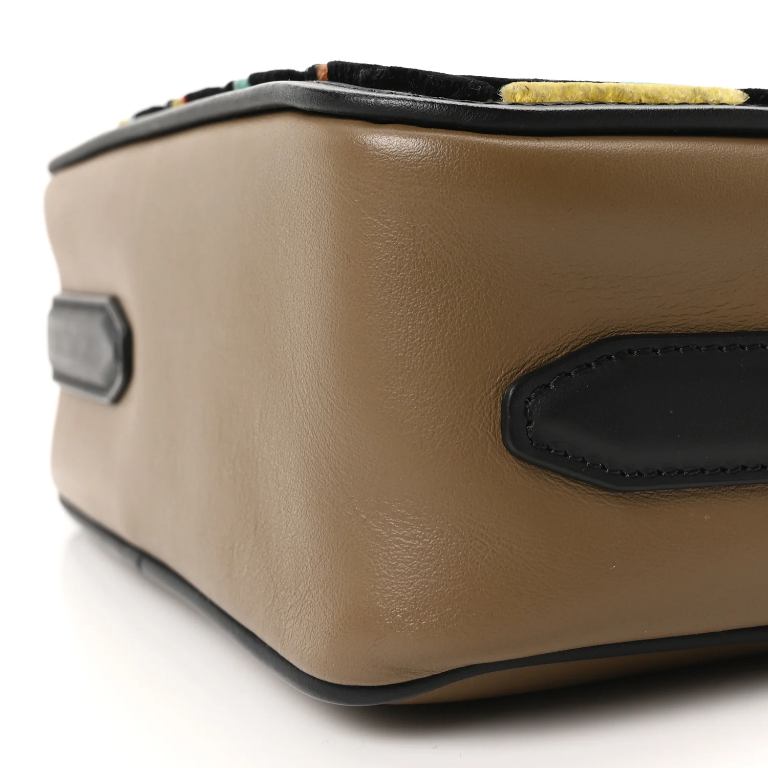 Vitello Century Velvet F is Fendi FF Multicolor Bi-Color Camera Case Fango Black Multicolor - Image 10