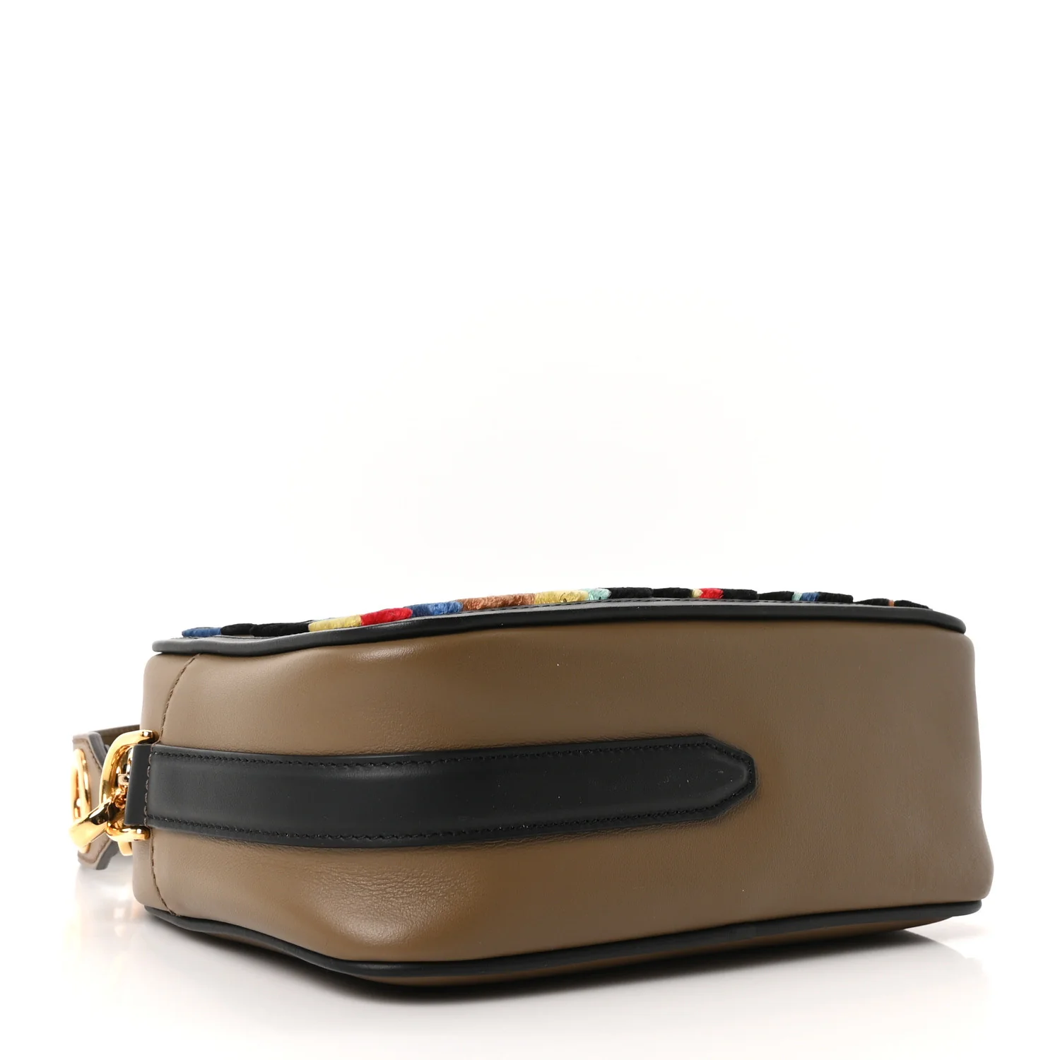 Vitello Century Velvet F is Fendi FF Multicolor Bi-Color Camera Case Fango Black Multicolor - Image 4
