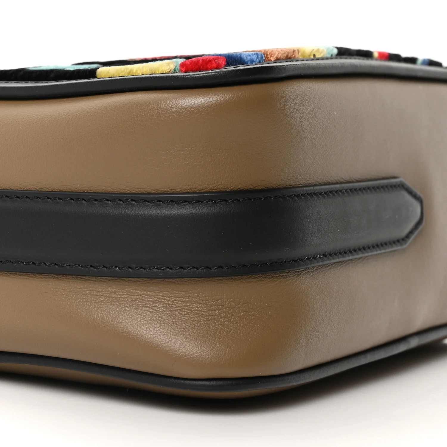 Vitello Century Velvet F is Fendi FF Multicolor Bi-Color Camera Case Fango Black Multicolor - Image 9
