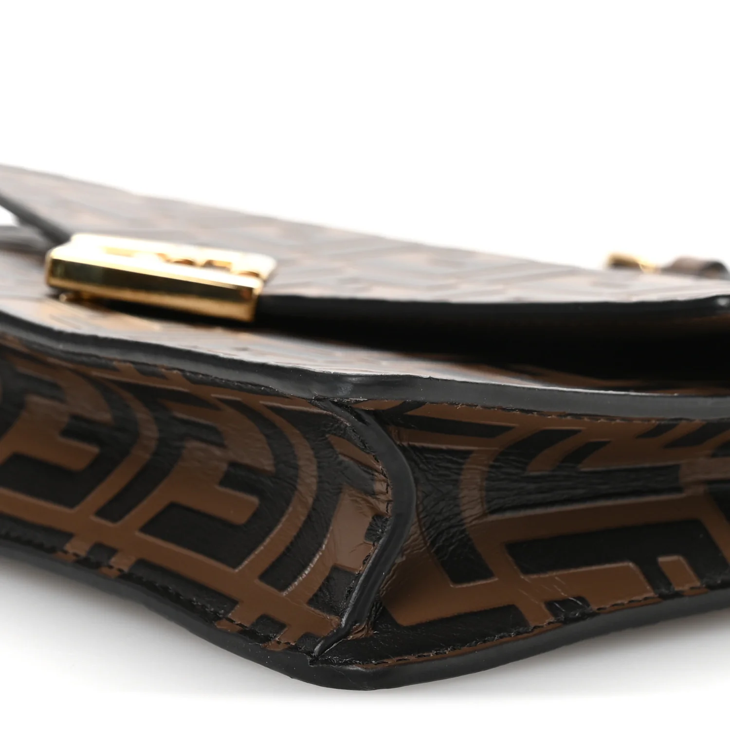 Vitello Ceylon Bi-Color FF 1974 Embossed FF Diamonds Chain Wallet Maya Black - Image 10