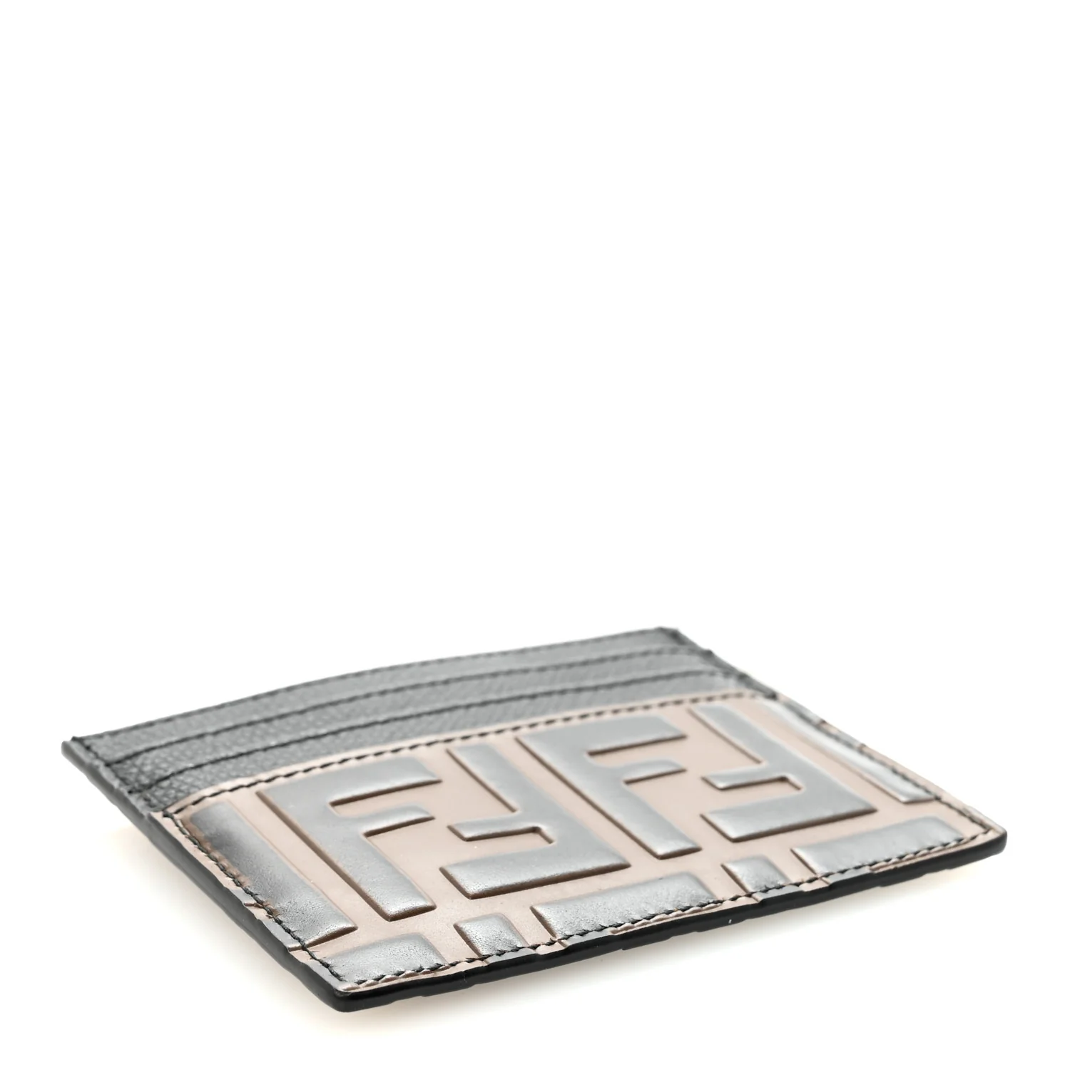 Vitello Cruise Bi-Color FF 1974 Embossed Card Holder Maya Black - Image 4