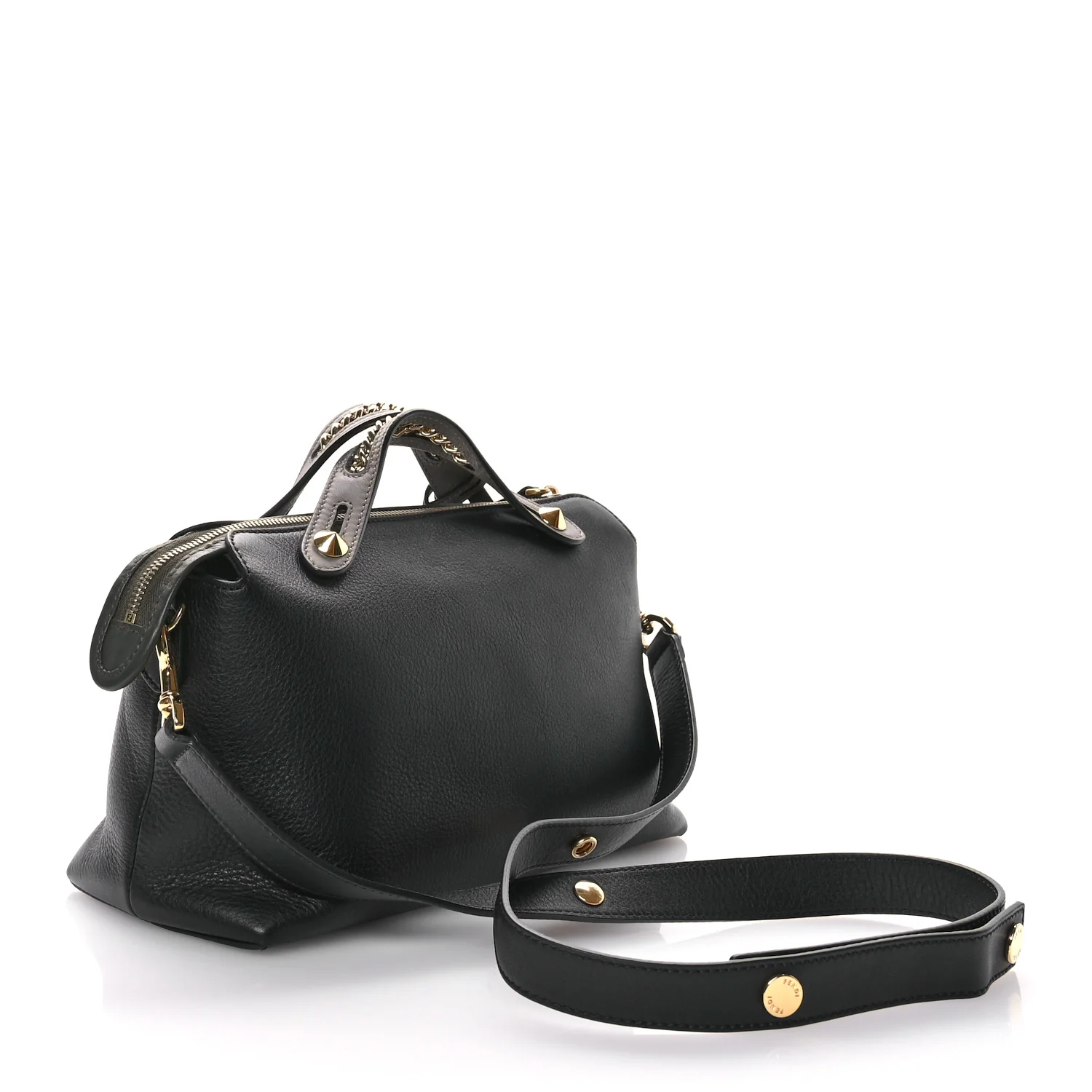 Vitello Dolce Chain Medium By The Way Boston Bag Black Grigio - Image 3