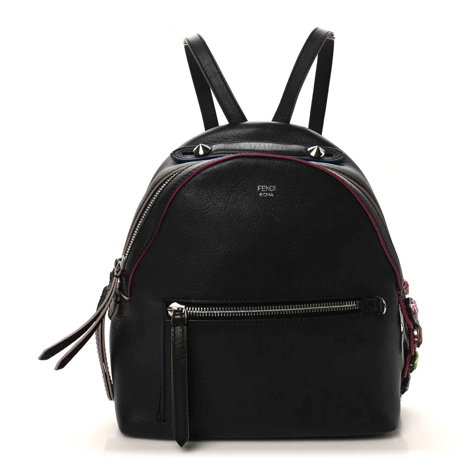 Vitello Dolce Crystal Flowerland Croc Tail Mini Backpack  Black Multicolor
