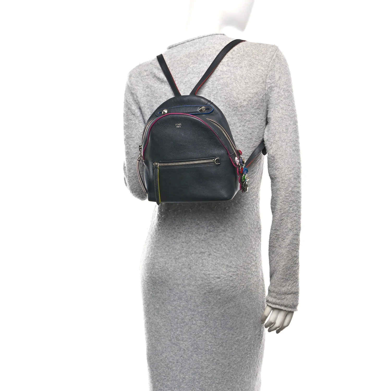 Vitello Dolce Crystal Flowerland Croc Tail Mini Backpack  Black Multicolor - Image 2