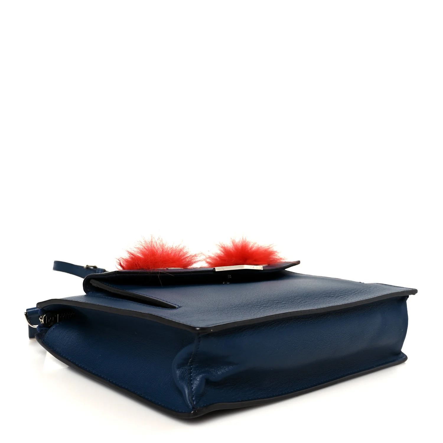 Vitello Dolce Fox Fur Monster Eyes Mini 2Jours Pouch Navy - Image 4
