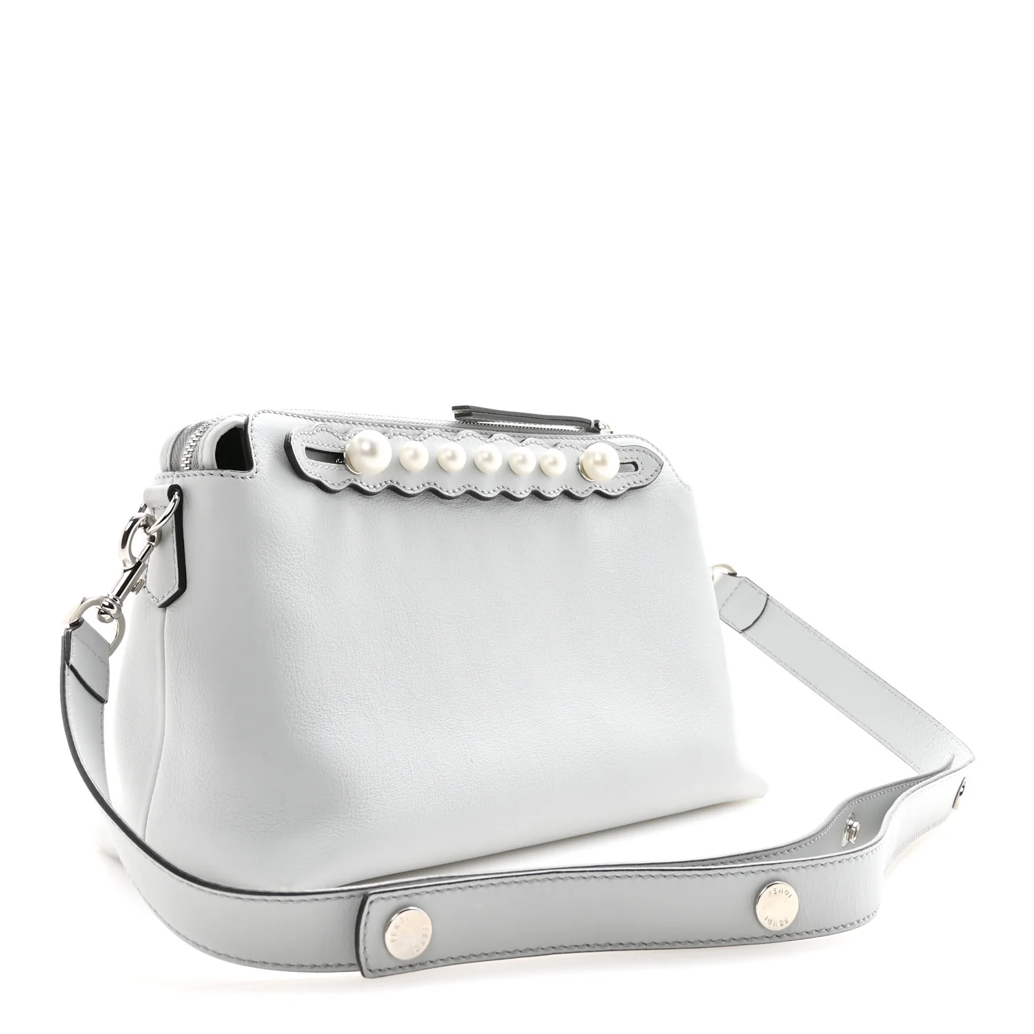Vitello Dolce Pearl Scalloped Medium By The Way Boston Bag Grigio Perla - Image 3