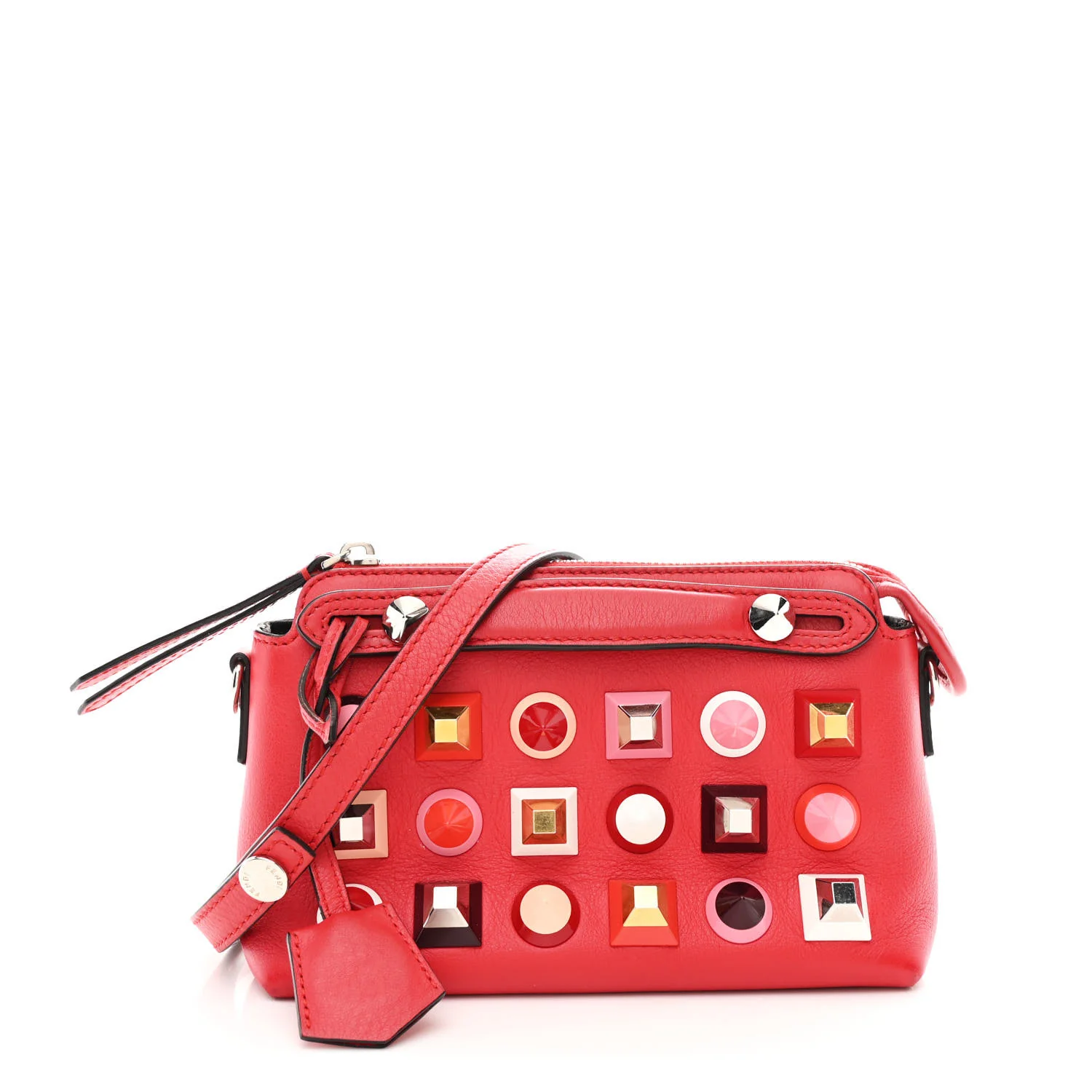 Vitello Dolce Studded Mini By The Way Boston Bag Fragola