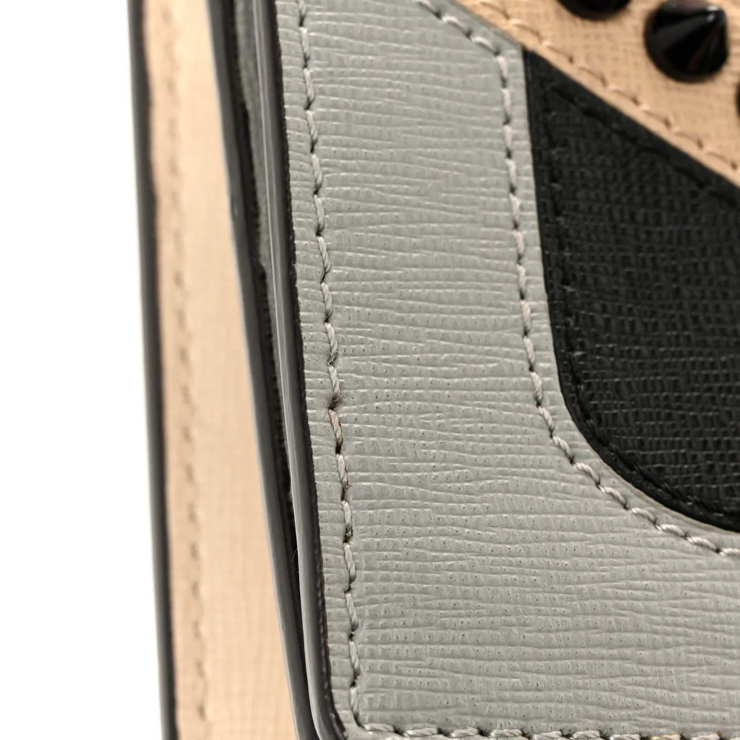 Vitello Elite Monster Eyes Studded Tube Wallet on Chain Grey Powder Cuoio Bubblegum - Image 12
