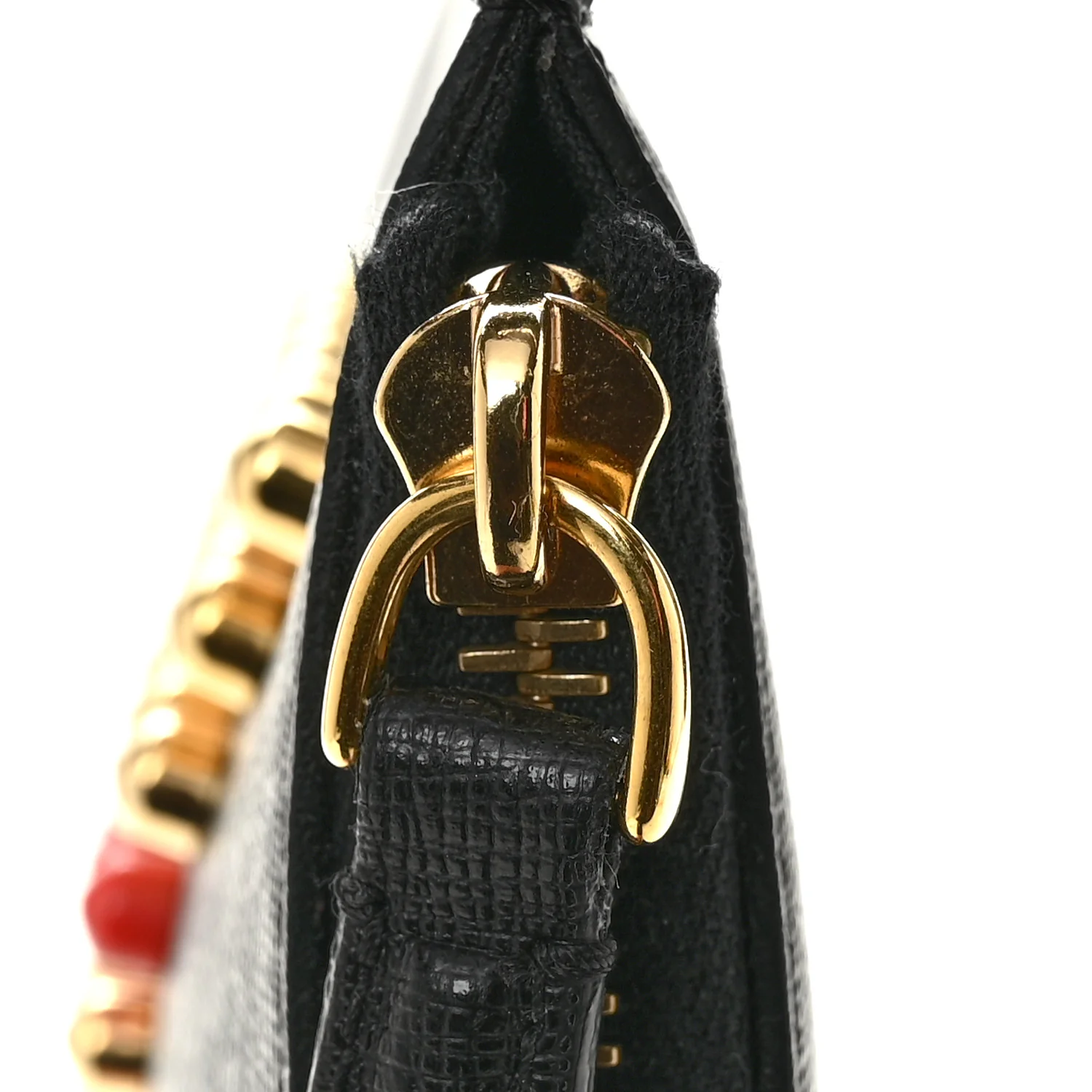 Vitello Elite Monster Eyes Studded Zip Around Pouch Black - Image 8