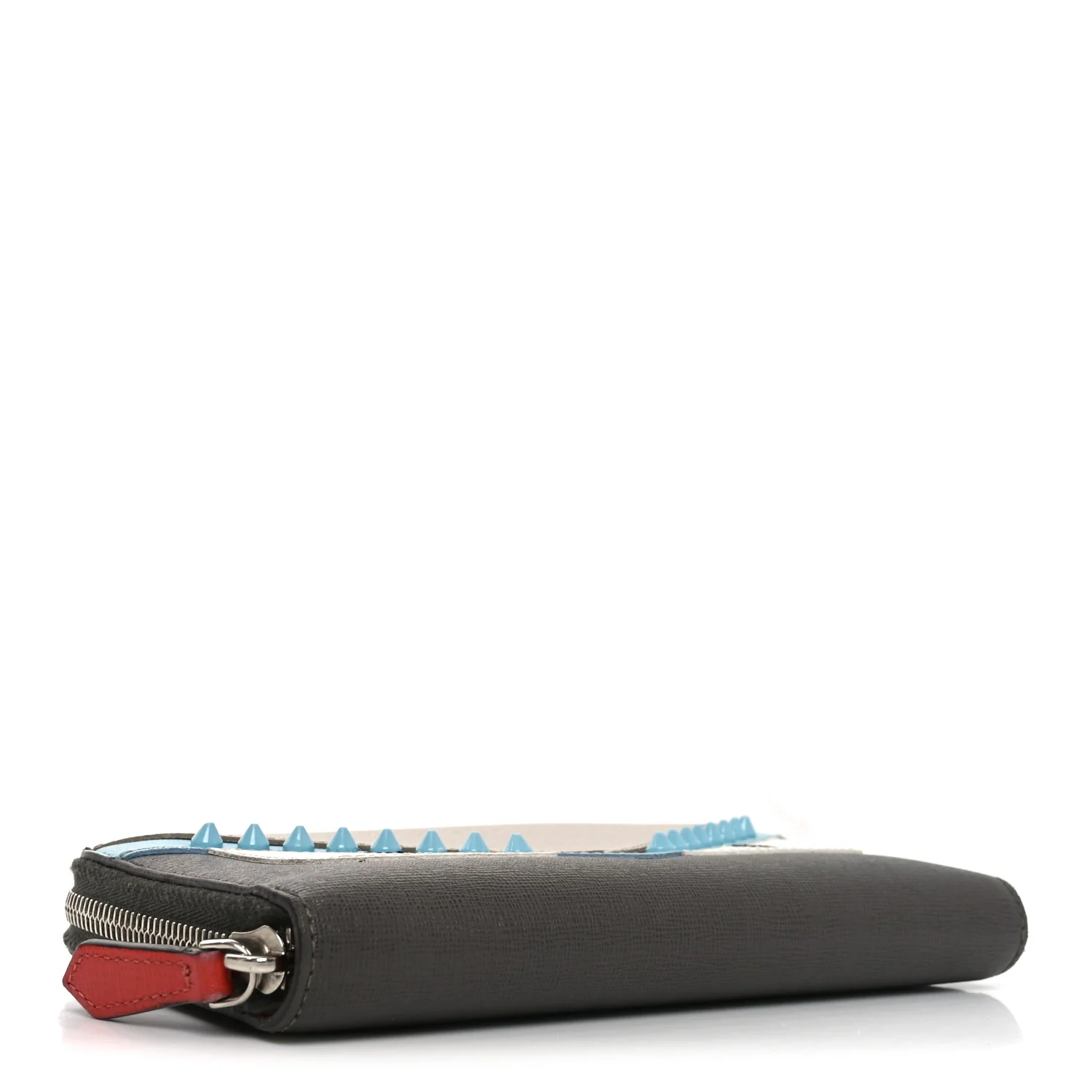 Vitello Elite Monster Eyes Studded Zip Around Wallet Carbone White Multicolor - Image 4