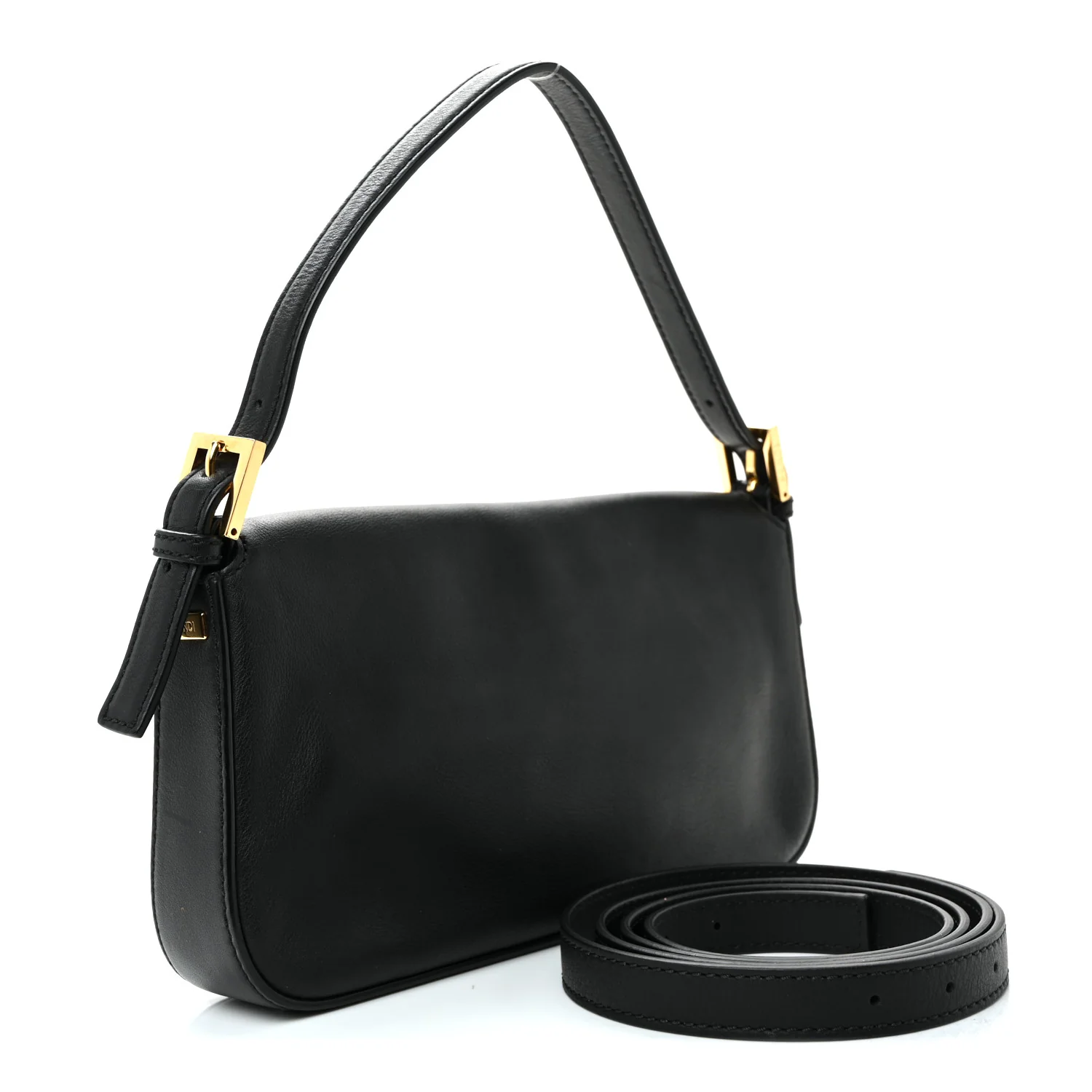Vitello Flamingo Enamel Baguette Black - Image 3