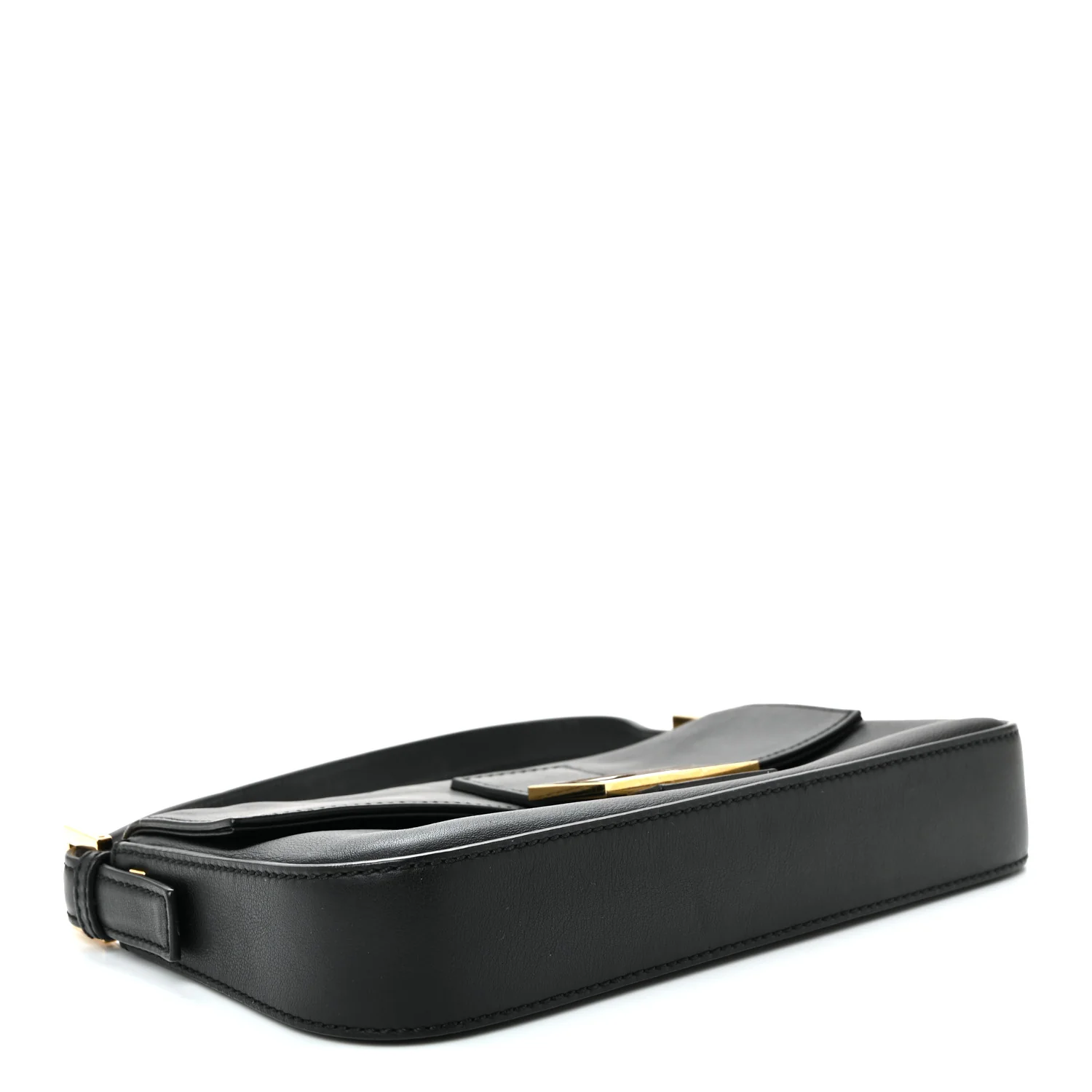 Vitello Flamingo Enamel Baguette Black - Image 4