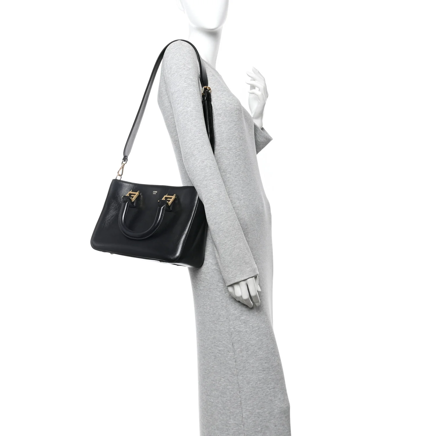 Vitello Glacier Small FF Tote Black - Image 2
