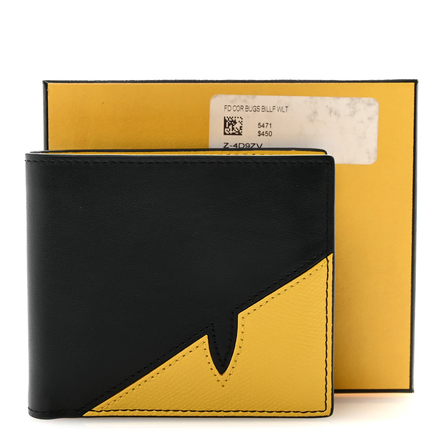 Vitello Grace Cruise Corner Bug Eye Bi-fold Wallet Black Sunflower - Image 13