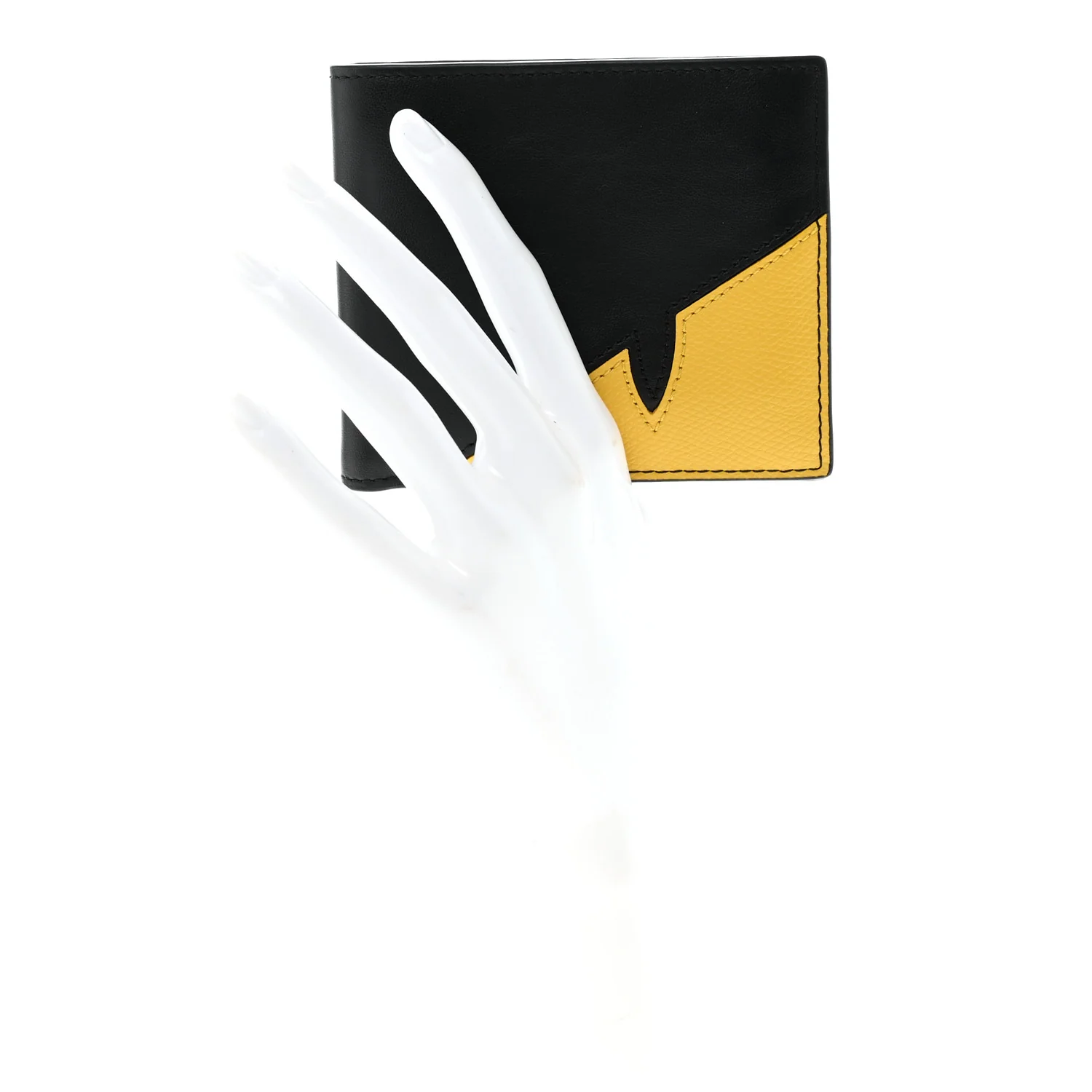 Vitello Grace Cruise Corner Bug Eye Bi-fold Wallet Black Sunflower - Image 3