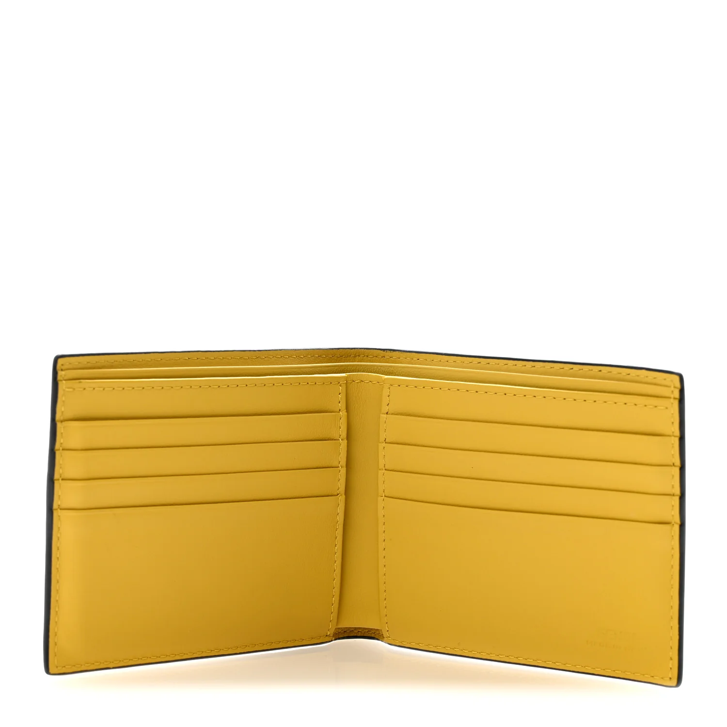 Vitello Grace Cruise Corner Bug Eye Bi-fold Wallet Black Sunflower - Image 9