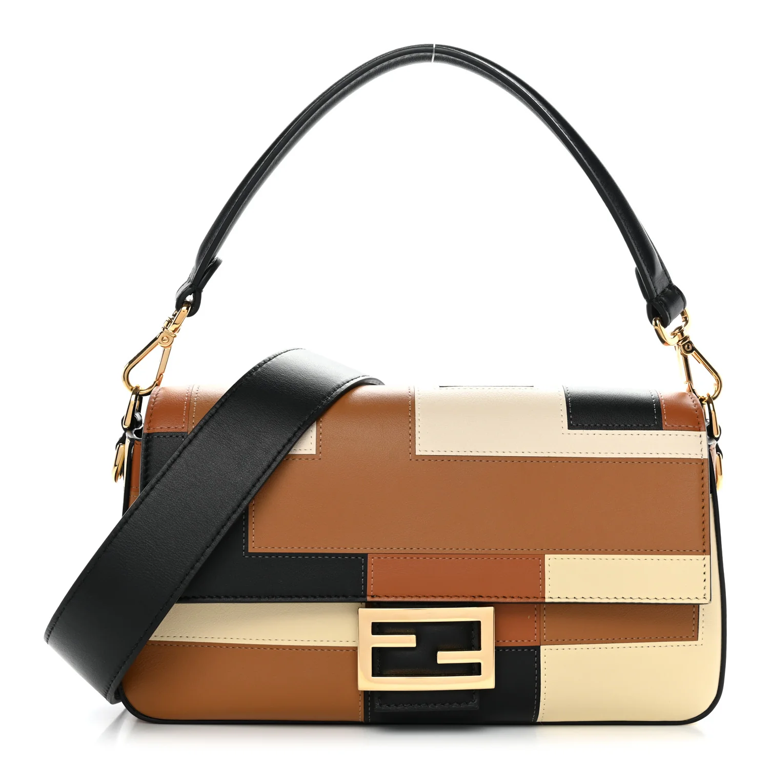 Vitello Grace Intarsio Geometric Brandy Black Multicolor