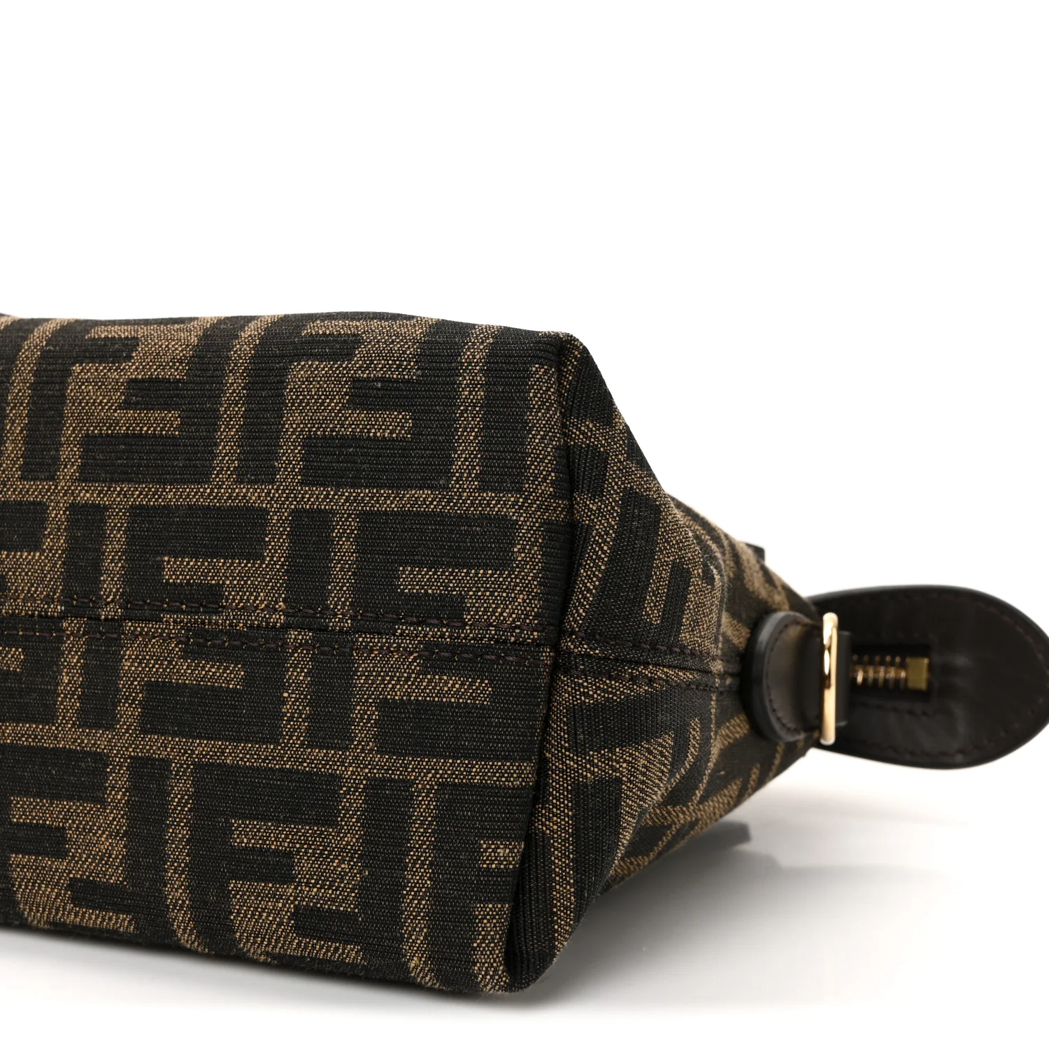 Vitello Grace Jacquard FF Mini By The Way Boston Bag Tobacco Moro Ebano - Image 10