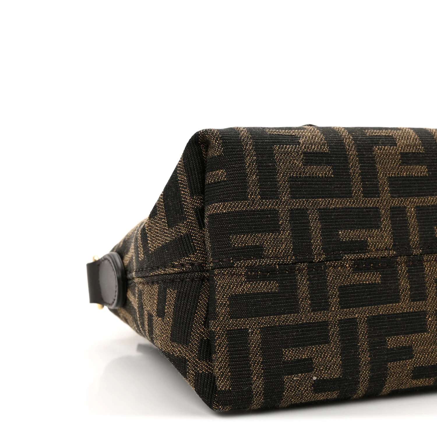 Vitello Grace Jacquard FF Mini By The Way Boston Bag Tobacco Moro Ebano - Image 9