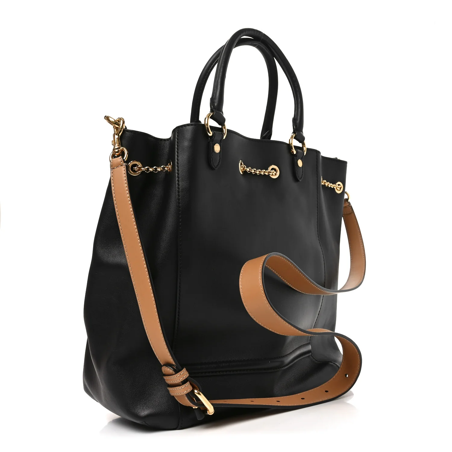 Vitello Grace King Karligraphy Chain Bucket Bag Black Bisquit - Image 3