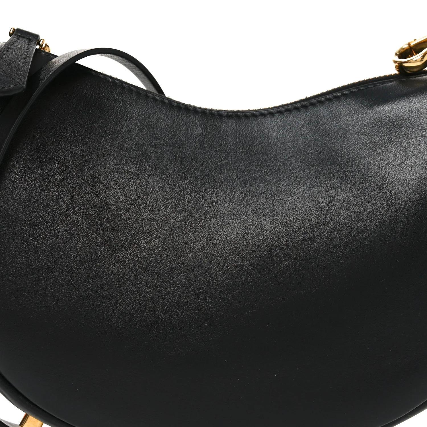 Vitello Grace Matte Mini Fendigraphy Hobo Bag Black - Image 8