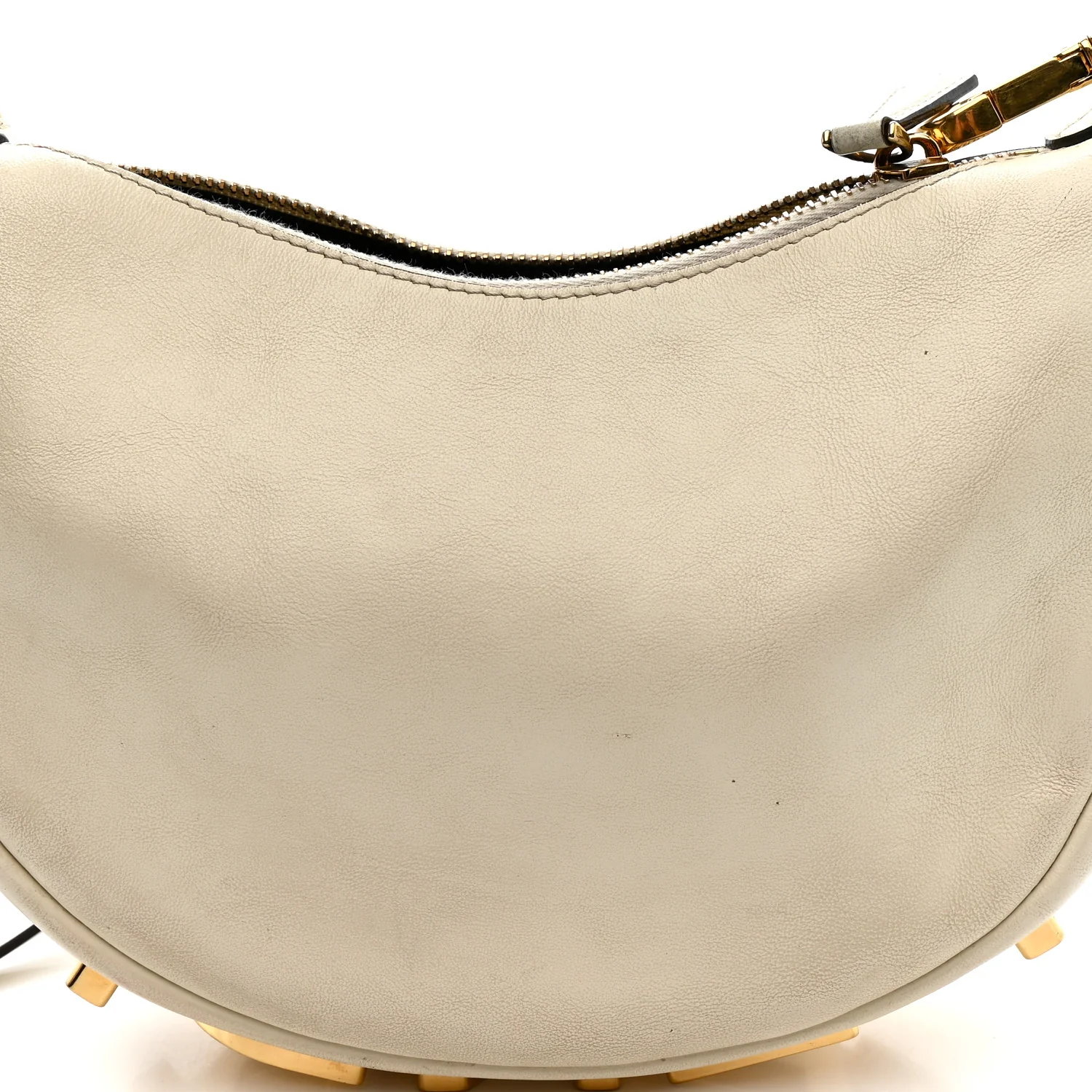 Vitello Grace Matte Mini Fendigraphy Hobo Bag White Ice - Image 12