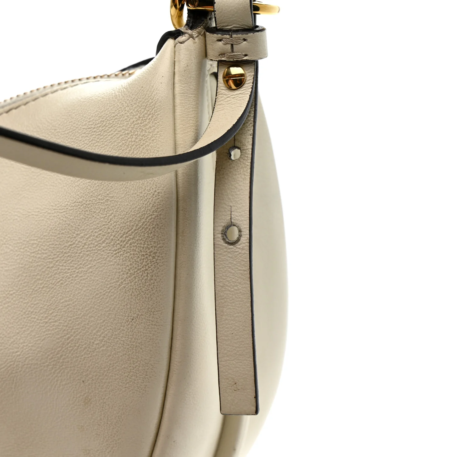 Vitello Grace Matte Mini Fendigraphy Hobo Bag White Ice - Image 14