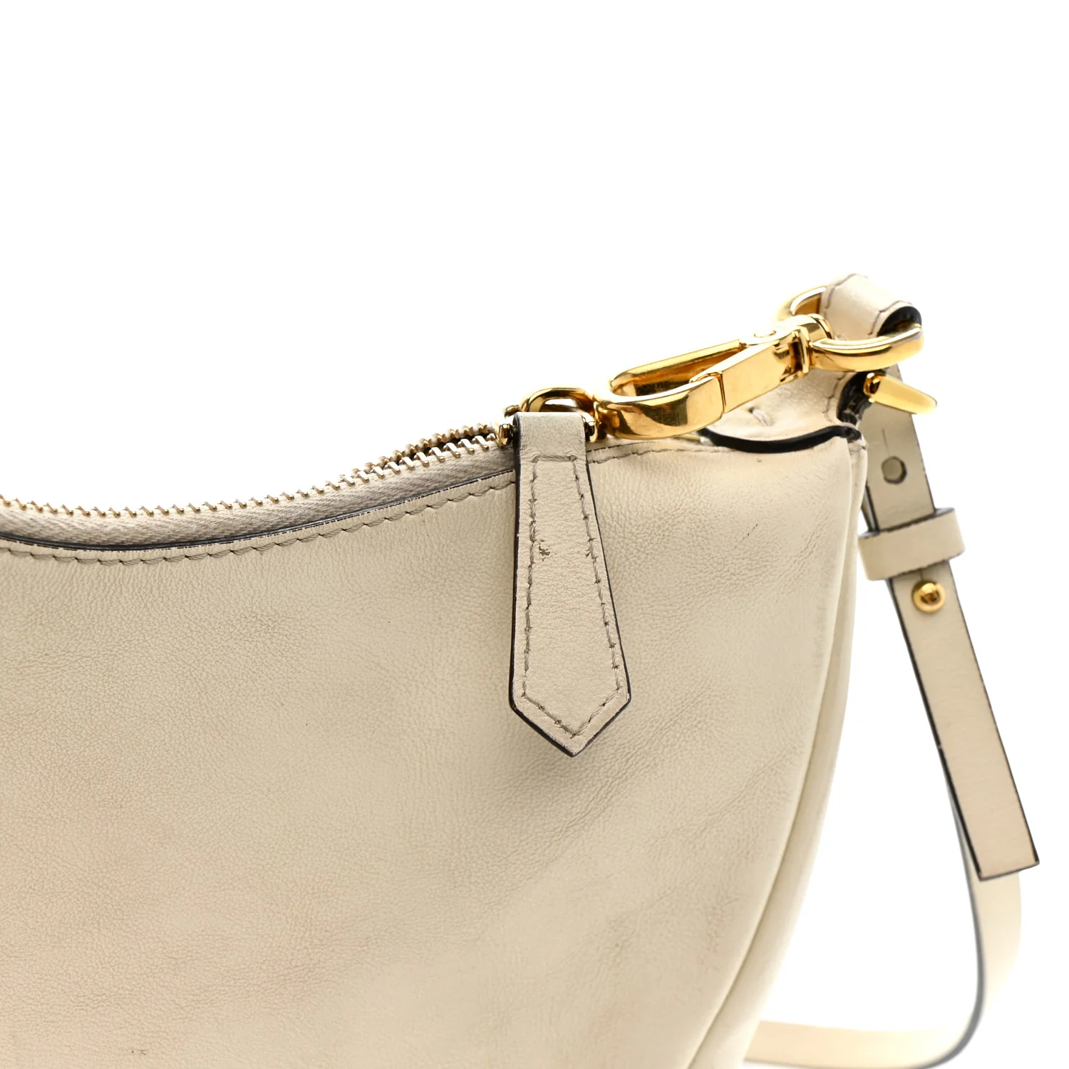 Vitello Grace Matte Mini Fendigraphy Hobo Bag White Ice - Image 16