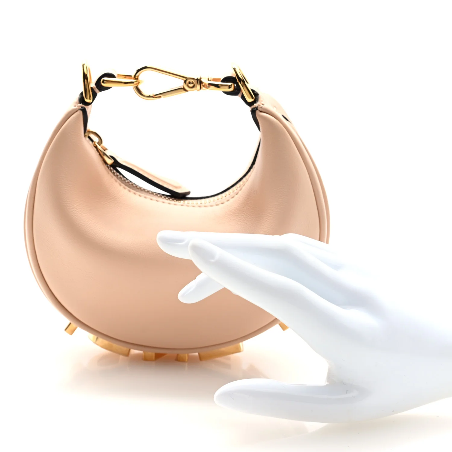 Vitello Grace Matte Nano Fendigraphy Hobo Charm Light Rose - Image 2