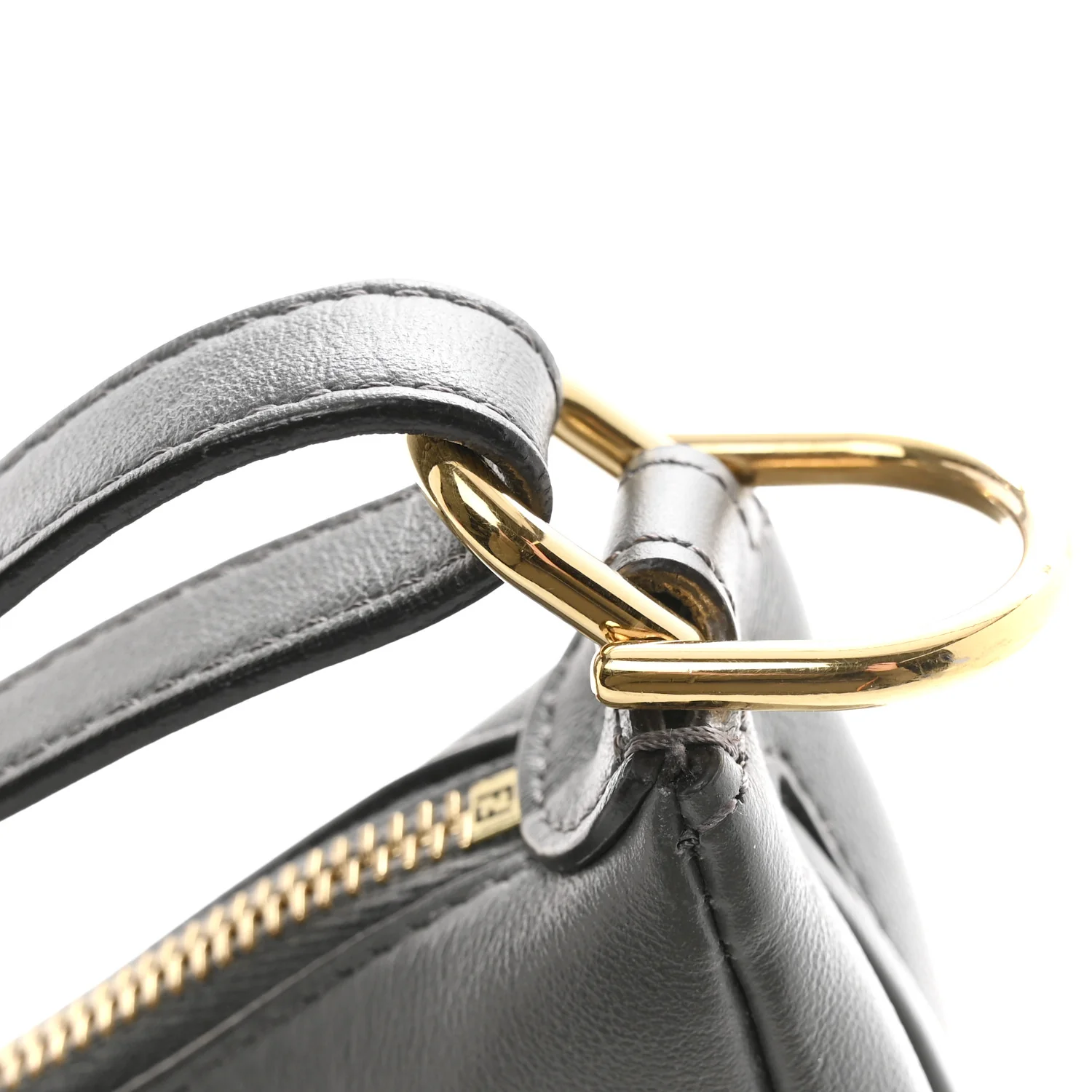 Vitello Grace Matte Small Fendigraphy Hobo Bag Anthracite - Image 13