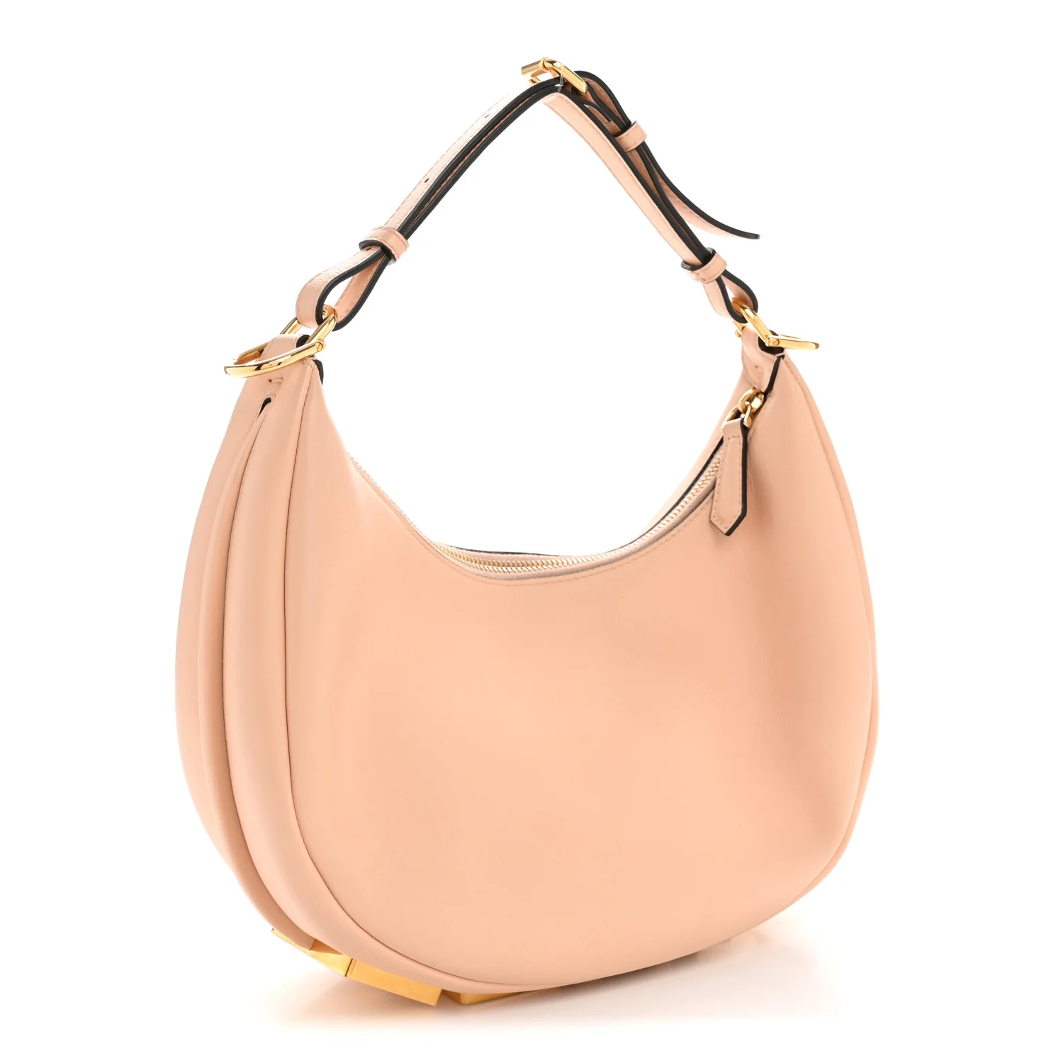 Vitello Grace Matte Small Fendigraphy Hobo Bag Light Rose - Image 3