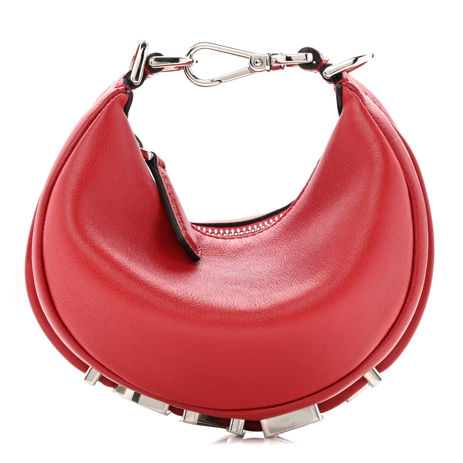 Vitello Grace New Matte Nano Fendigraphy Hobo Charm Scarlet