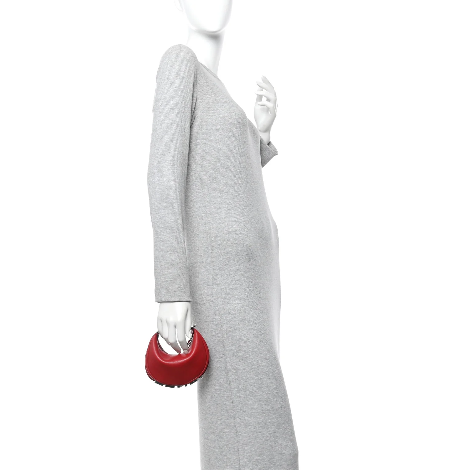 Vitello Grace New Matte Nano Fendigraphy Hobo Charm Scarlet - Image 3