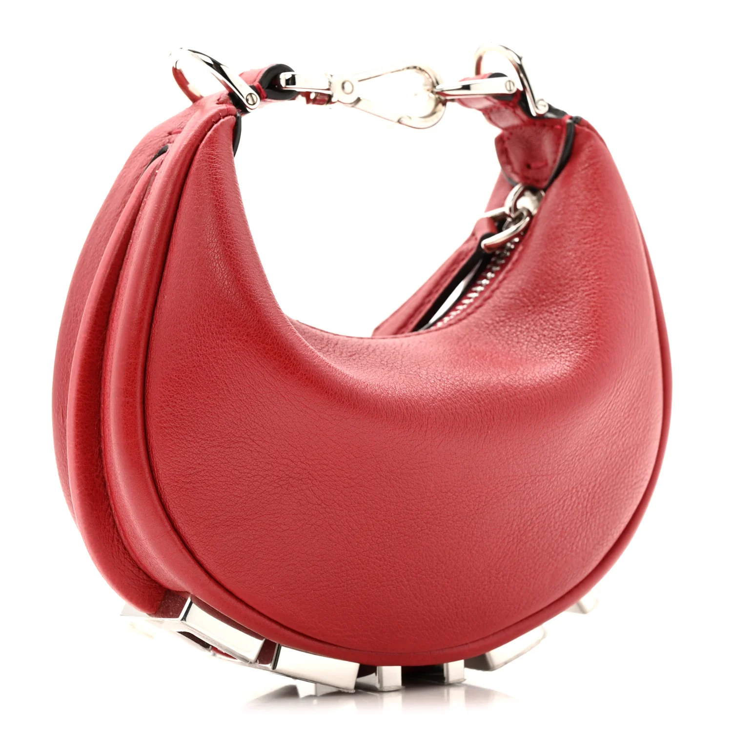Vitello Grace New Matte Nano Fendigraphy Hobo Charm Scarlet - Image 4