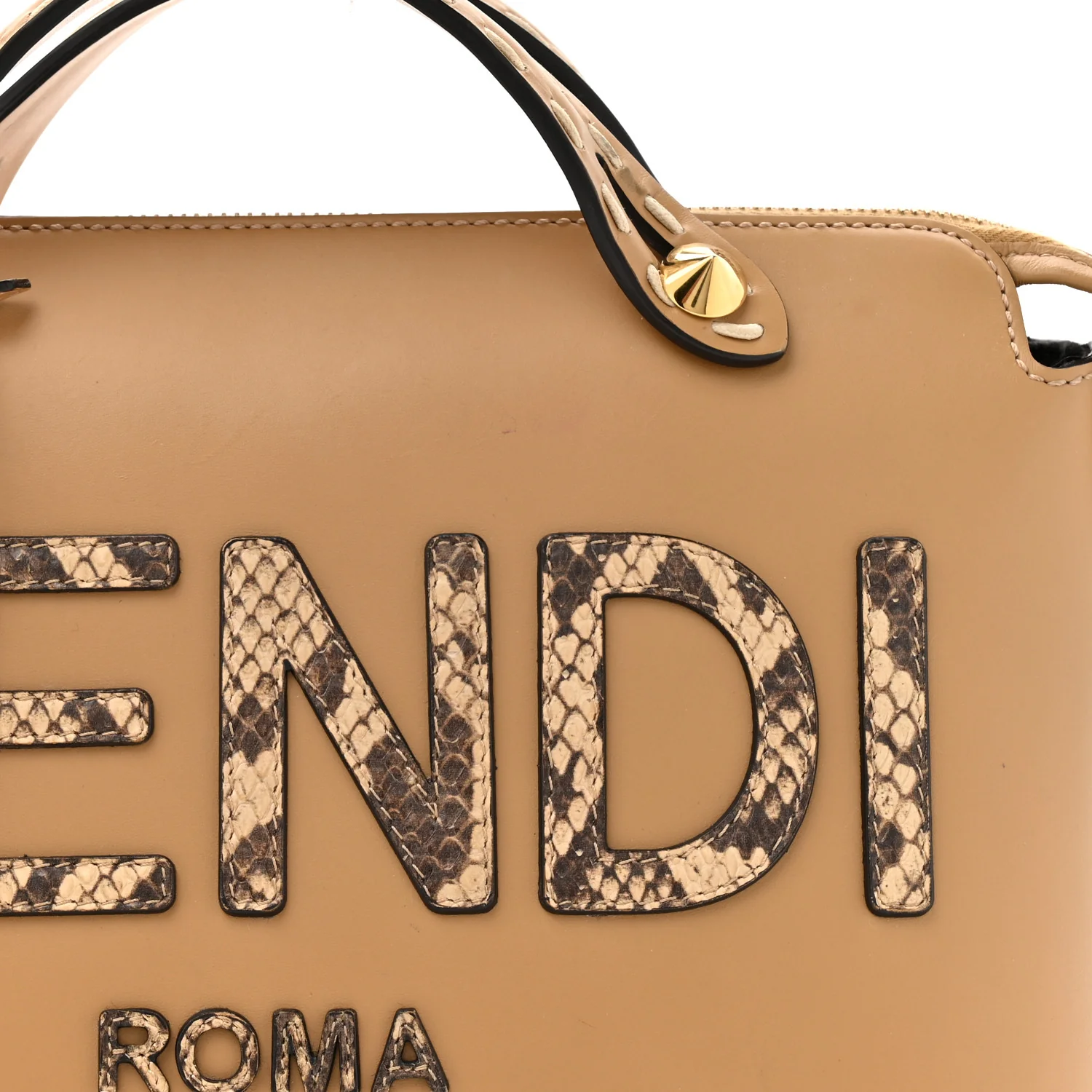 Vitello King Elaphe Python Print Logo Medium By The Way Boston Bag Miele Scuro Makeup - Image 9
