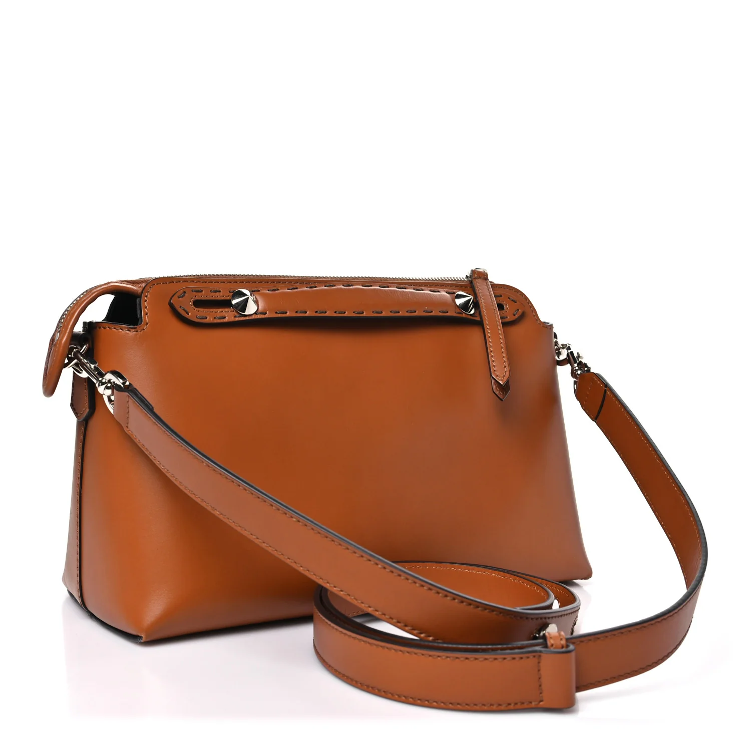 Vitello King Logo Embossed Medium By The Way Boston Bag Cuoio - Image 3